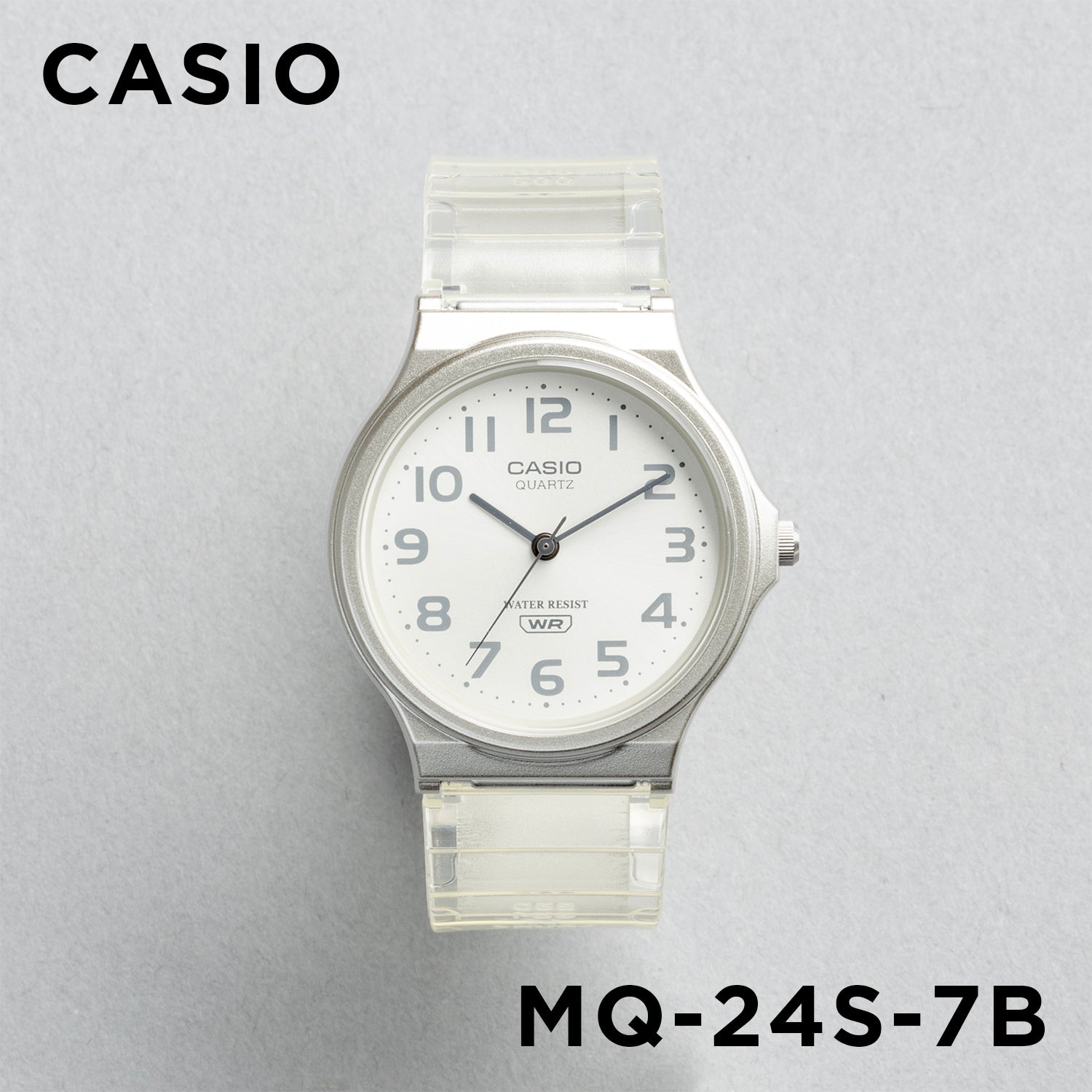 CASIO カシオ MQ-24S-7B ホワイト シルバー文字盤 アナログ ユニセックス 腕時計 正面