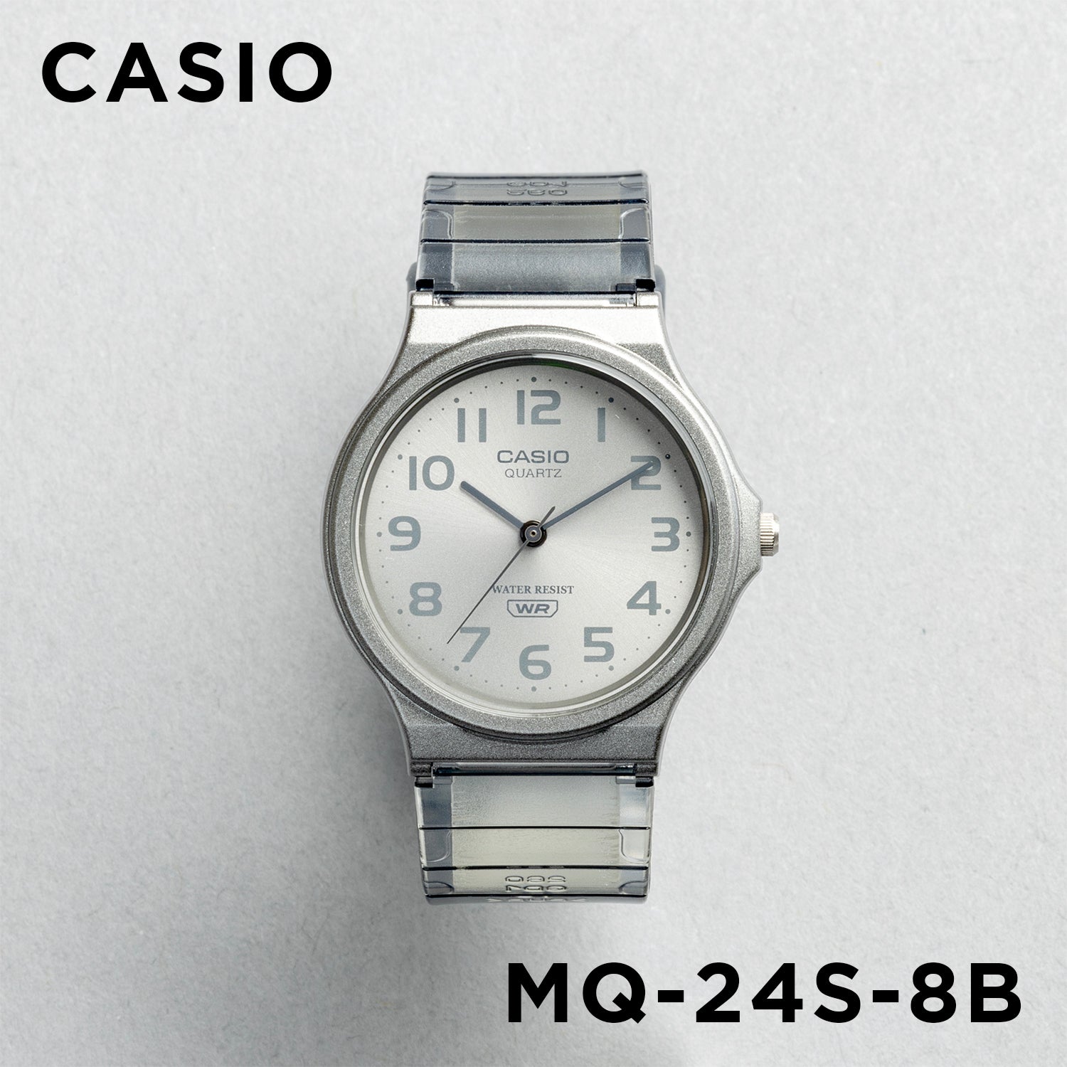 CASIO カシオ MQ-24S-8B グレー グレー文字盤 アナログ ユニセックス 腕時計 正面