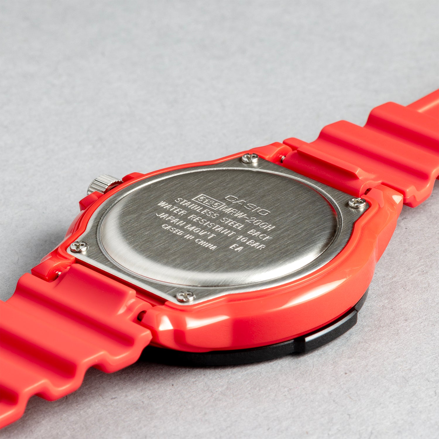 CASIO カシオ MRW-200HC-4B レッド ブラック文字盤 アナログ メンズ 腕時計 ケースバック