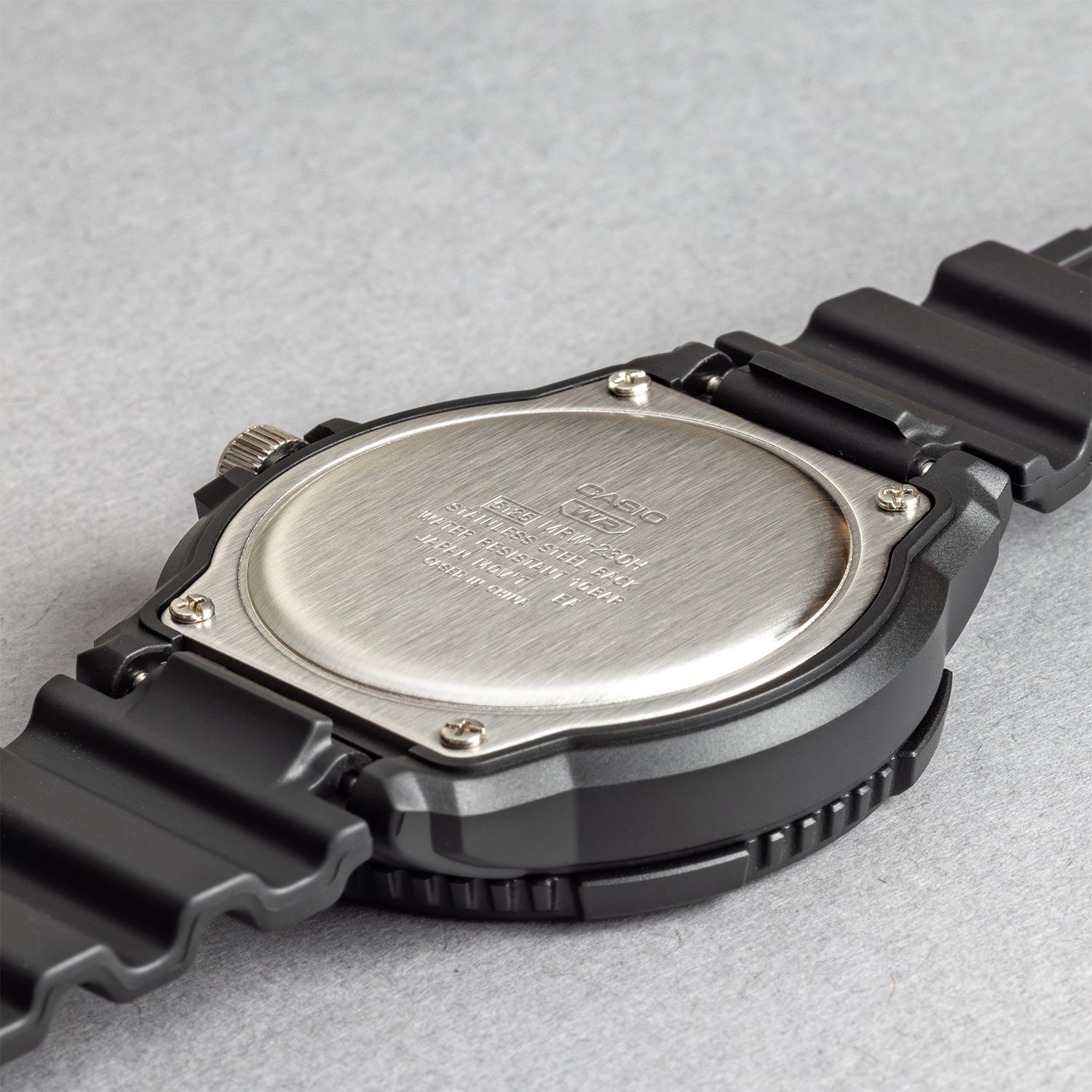 CASIO カシオ MRW-230H-1E1 ブラック ブラック文字盤 アナログ メンズ 腕時計 ケースバック