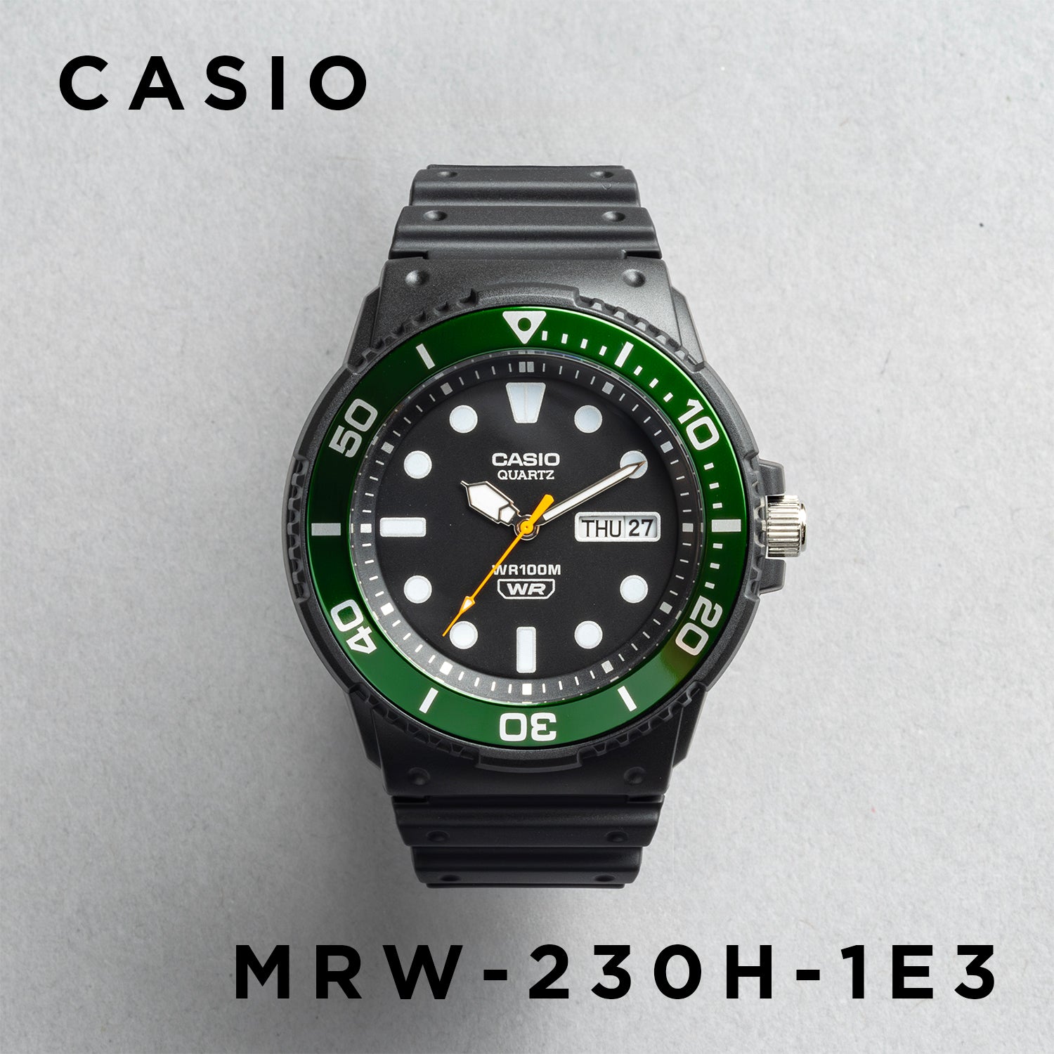 CASIO カシオ MRW-230H-1E3 ブラック ブラック文字盤 アナログ メンズ 腕時計 正面
