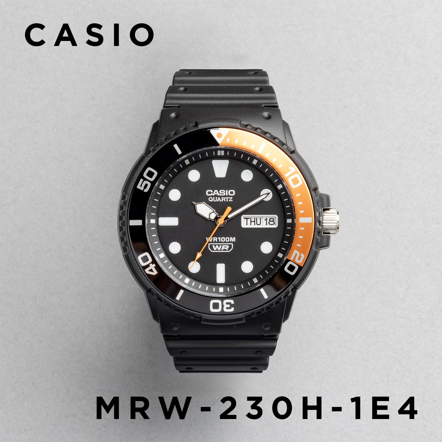 CASIO カシオ MRW-230H-1E4 ブラック ブラック文字盤 アナログ メンズ 腕時計 正面