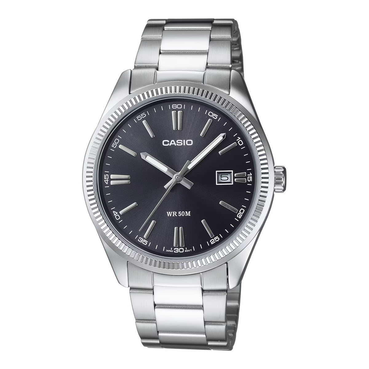 CASIO カシオ MTP-1302D-1A1 シルバー ブラック文字盤 アナログ メンズ 腕時計