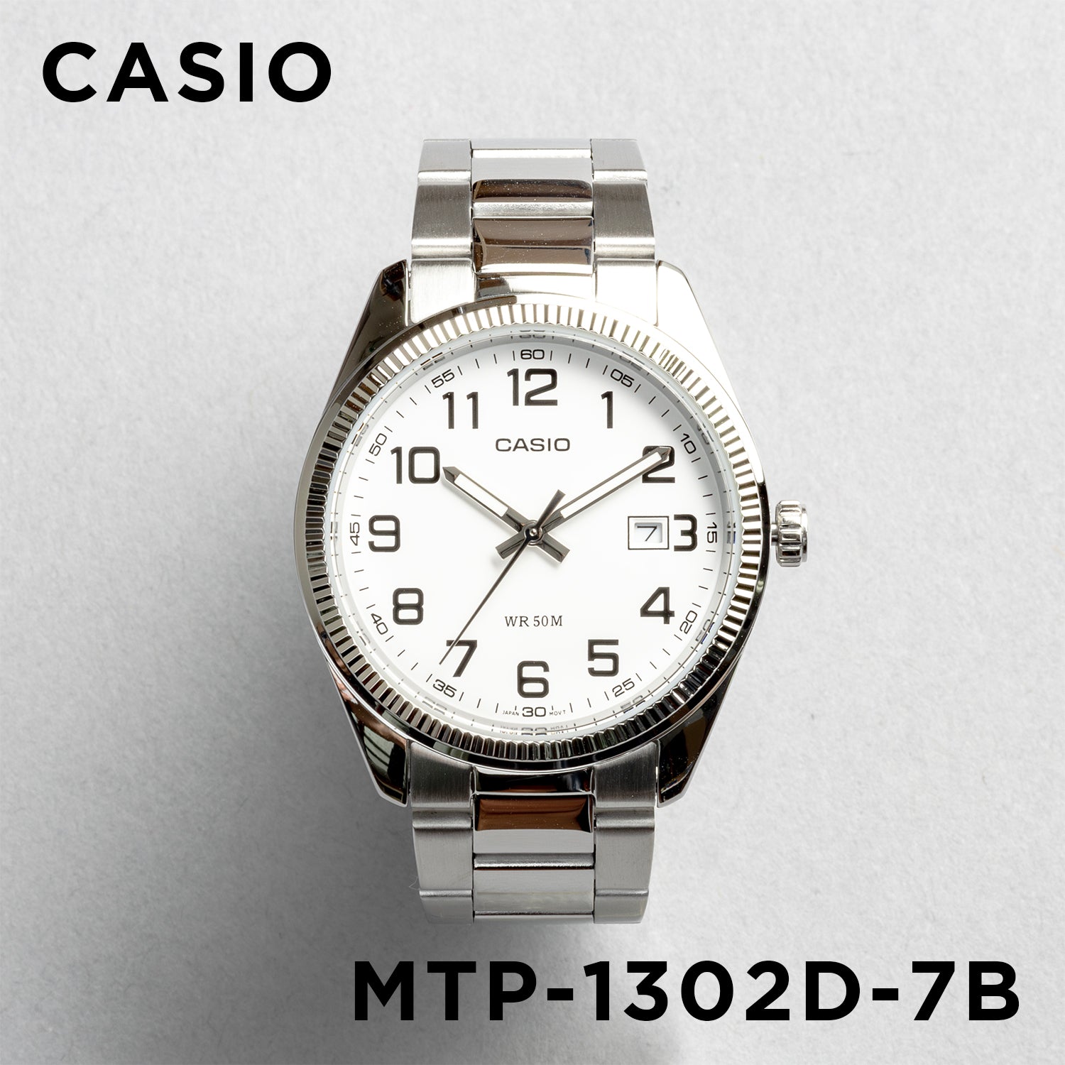 CASIO カシオ MTP-1302D-7B シルバー ホワイト文字盤 アナログ メンズ 腕時計