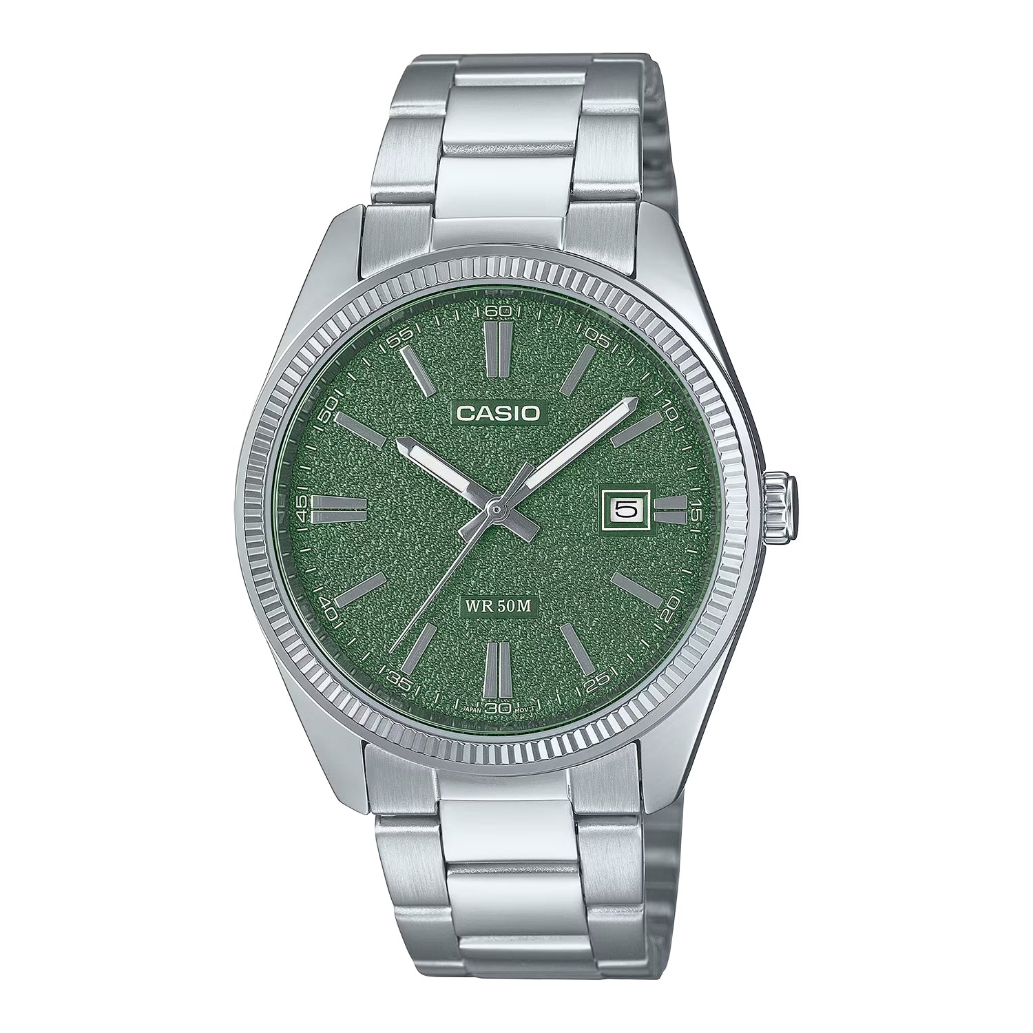 CASIO カシオ MTP-1302DA-3A シルバー グリーン文字盤 アナログ メンズ 腕時計