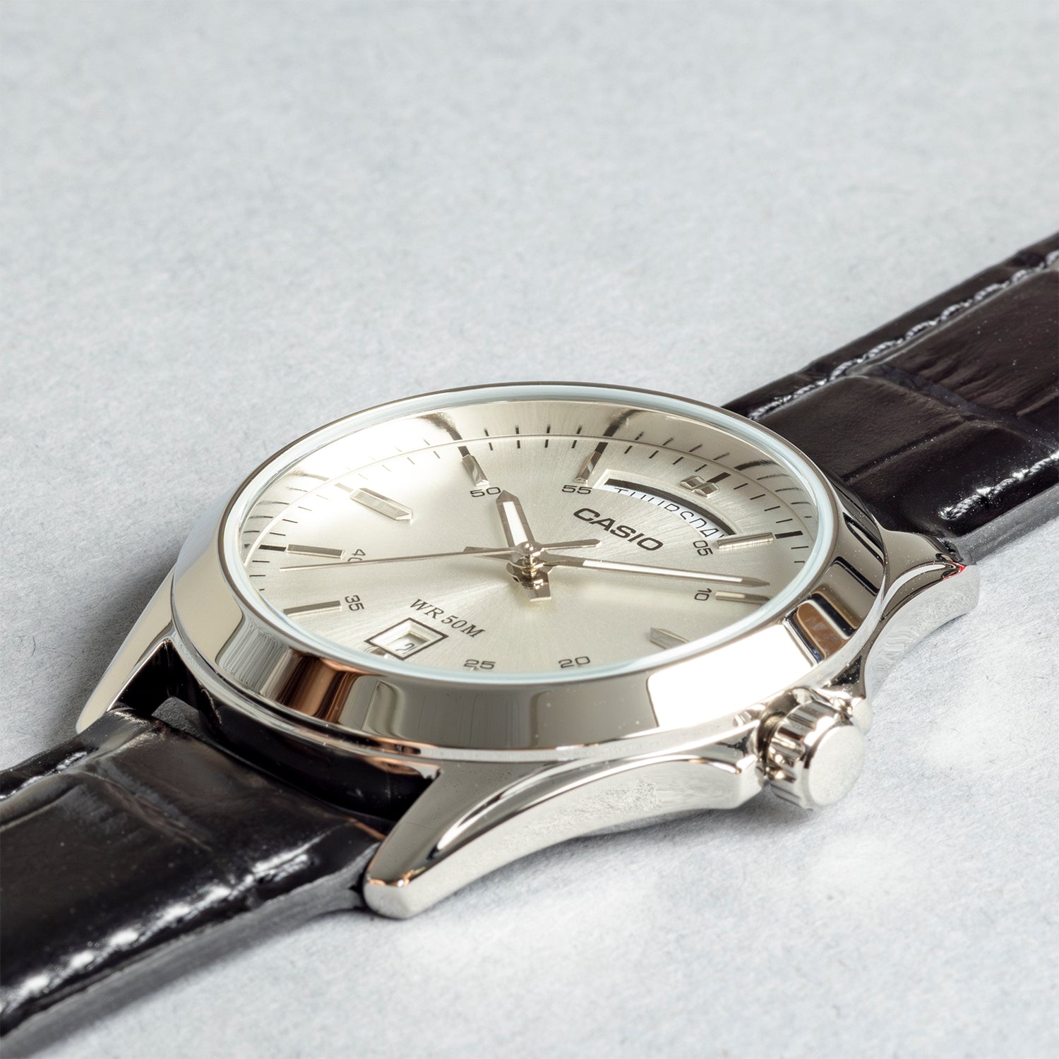 CASIO カシオ MTP-1370L-7A ブラック シルバー文字盤 アナログ メンズ 腕時計