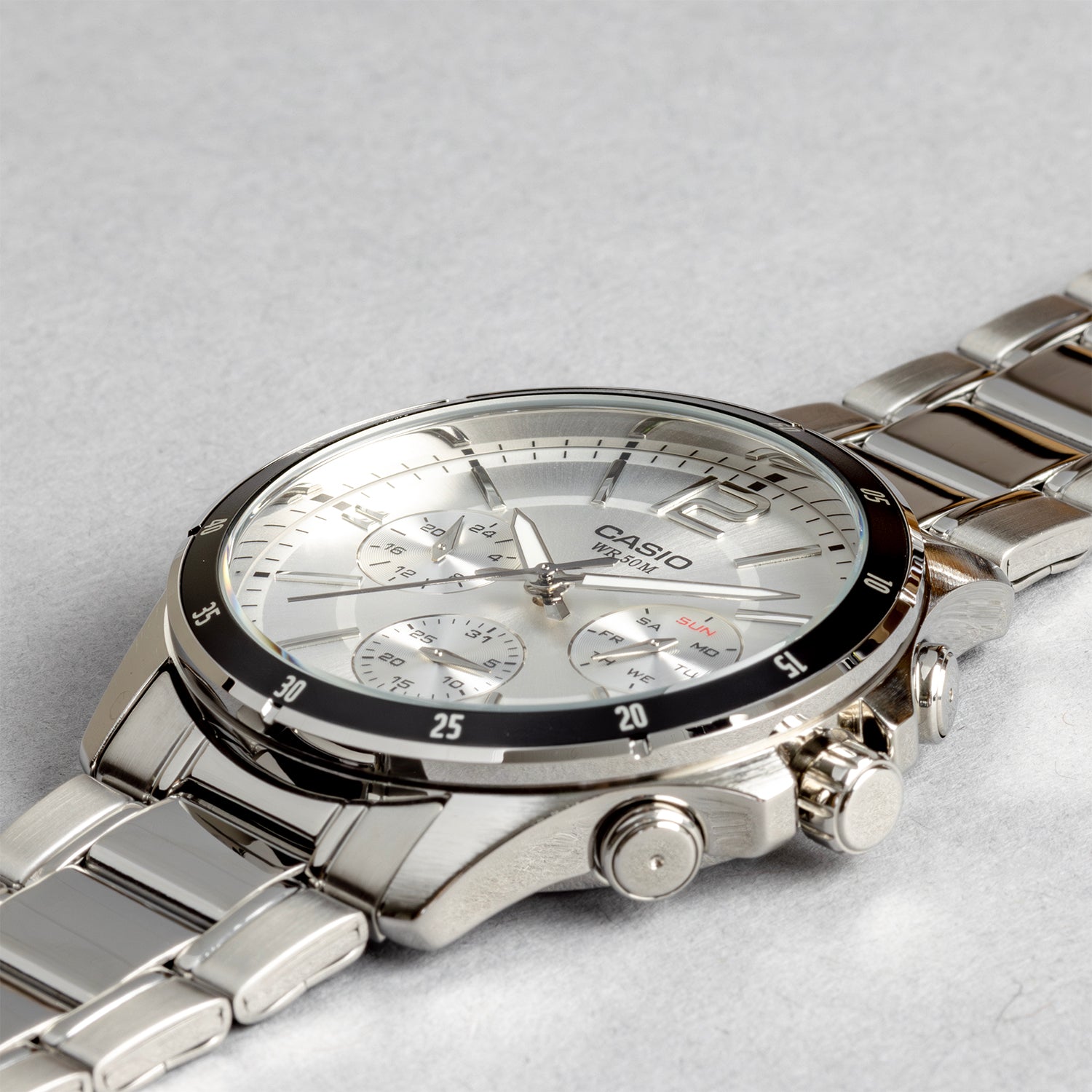 CASIO カシオ MTP-1374D-7A シルバー シルバー文字盤 アナログ メンズ 腕時計 斜め