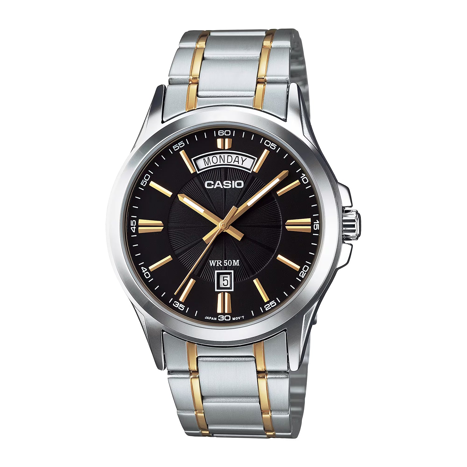 CASIO カシオ MTP-1381G-1A シルバー×ゴールド ブラック×ゴールド文字盤 アナログ メンズ 腕時計