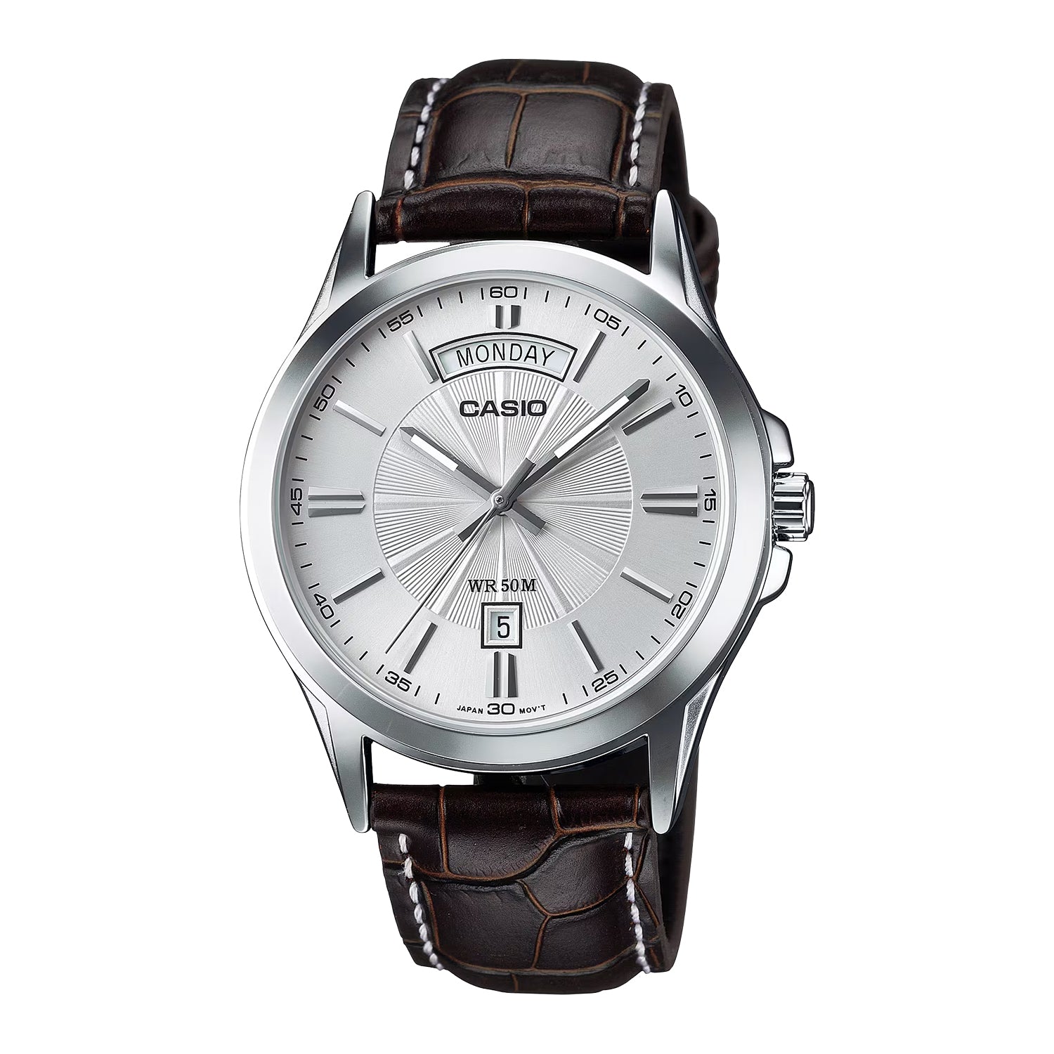 CASIO カシオ MTP-1381L-7A ブラウン シルバー文字盤 アナログ メンズ 腕時計