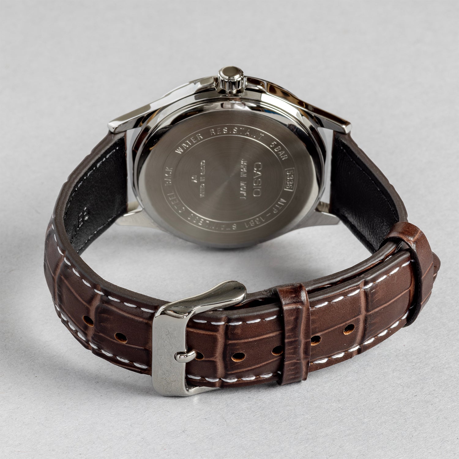 CASIO カシオ MTP-1381L-7A ブラウン シルバー文字盤 アナログ メンズ 腕時計 ベルト