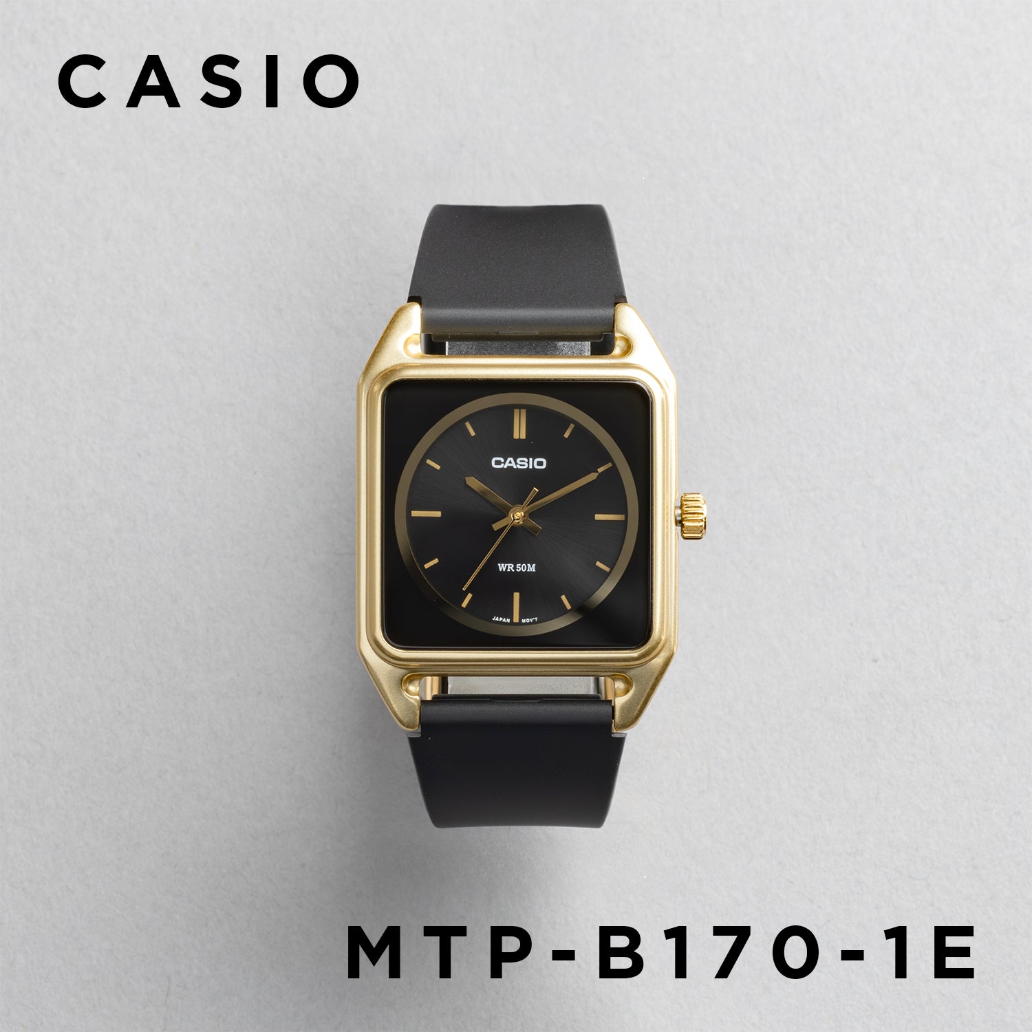 CASIO カシオ MTP-B170-1E ブラック ブラック文字盤 アナログ メンズ 腕時計 正面