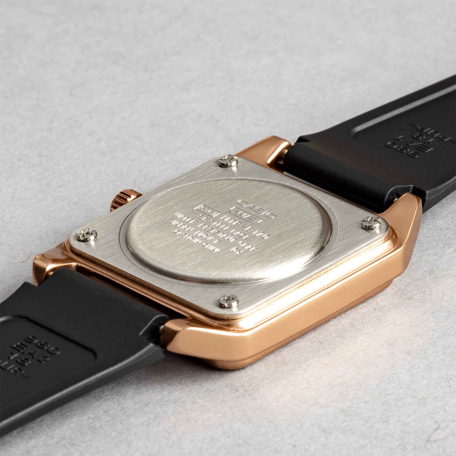CASIO カシオ MTP-B170-5E ブラック ローズゴールド文字盤 アナログ メンズ 腕時計 ケースバック
