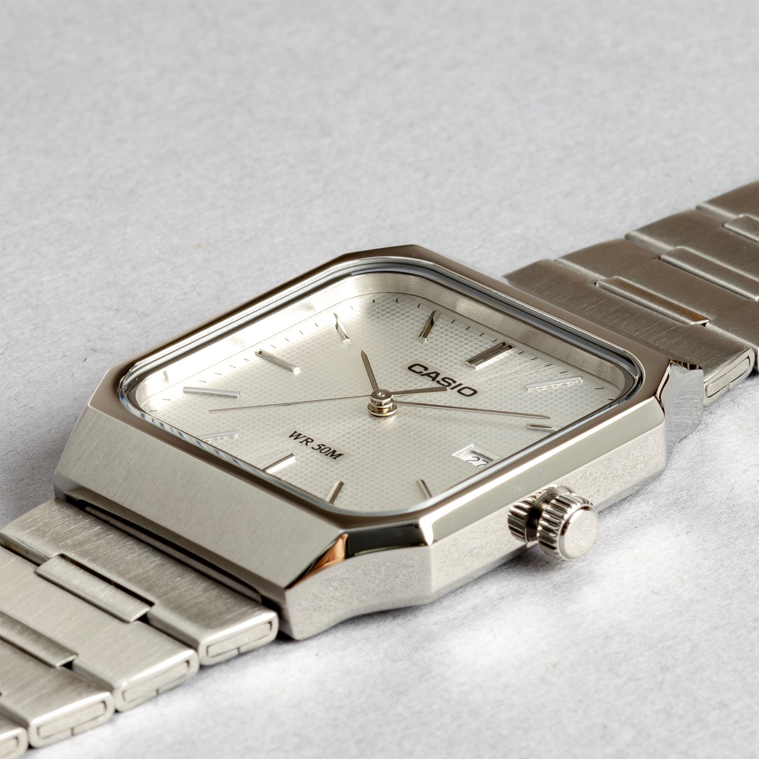 CASIO カシオ MTP-B185D-7A シルバー シルバー文字盤 アナログ メンズ 腕時計 斜め