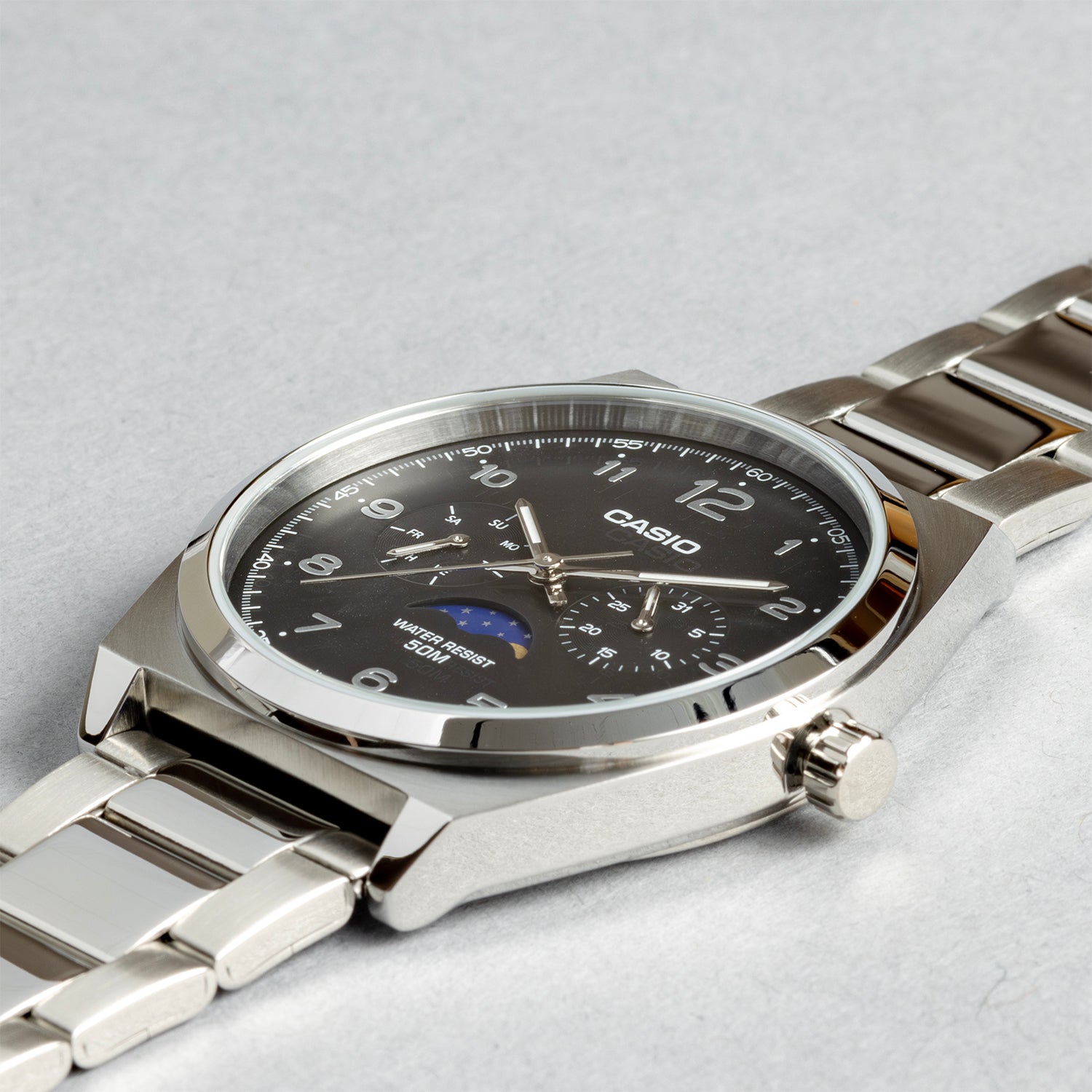 CASIO カシオ MTP-M300D-1A シルバー ブラック文字盤 アナログ メンズ 腕時計