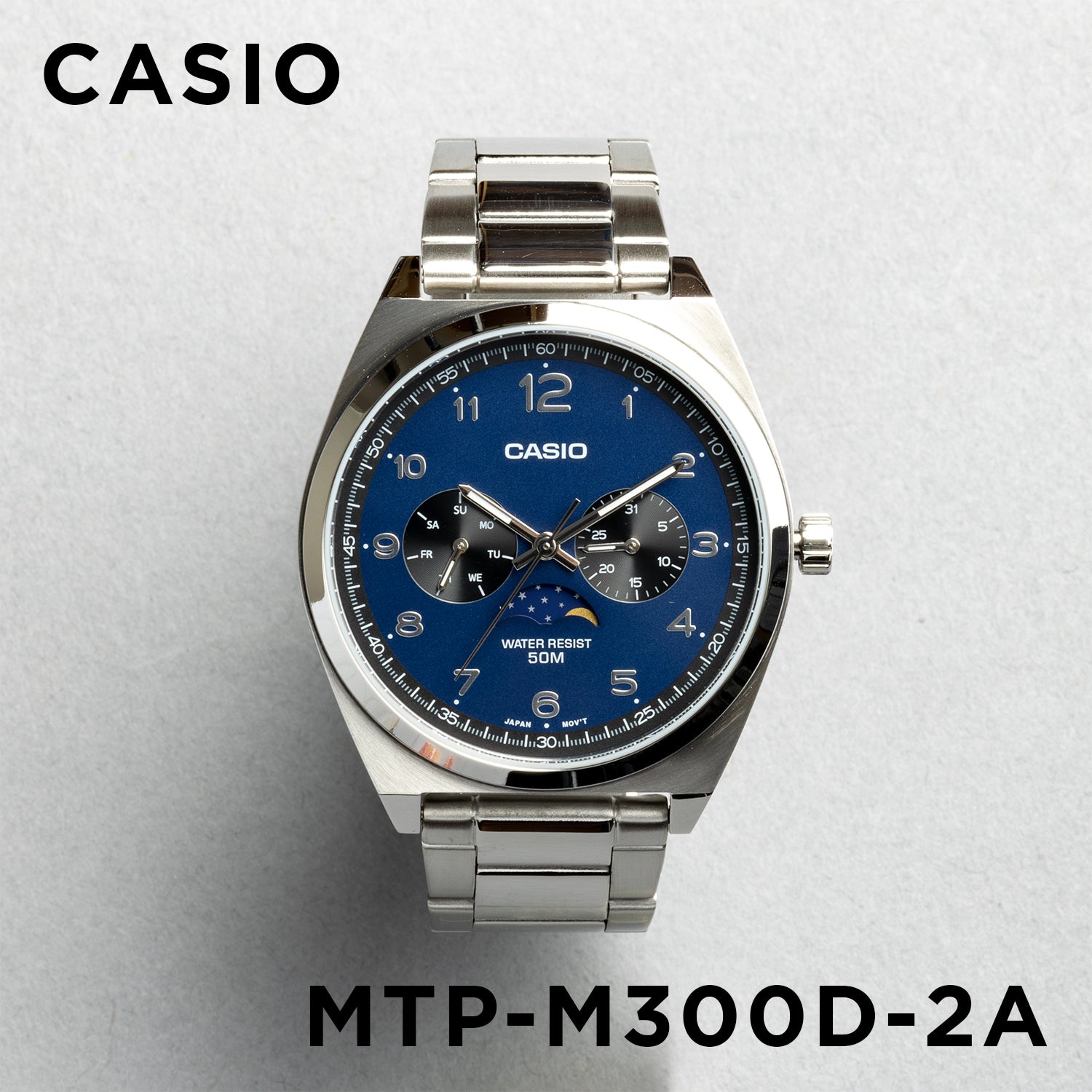 CASIO カシオ MTP-M300D-2A シルバー ブルー文字盤 アナログ メンズ 腕時計
