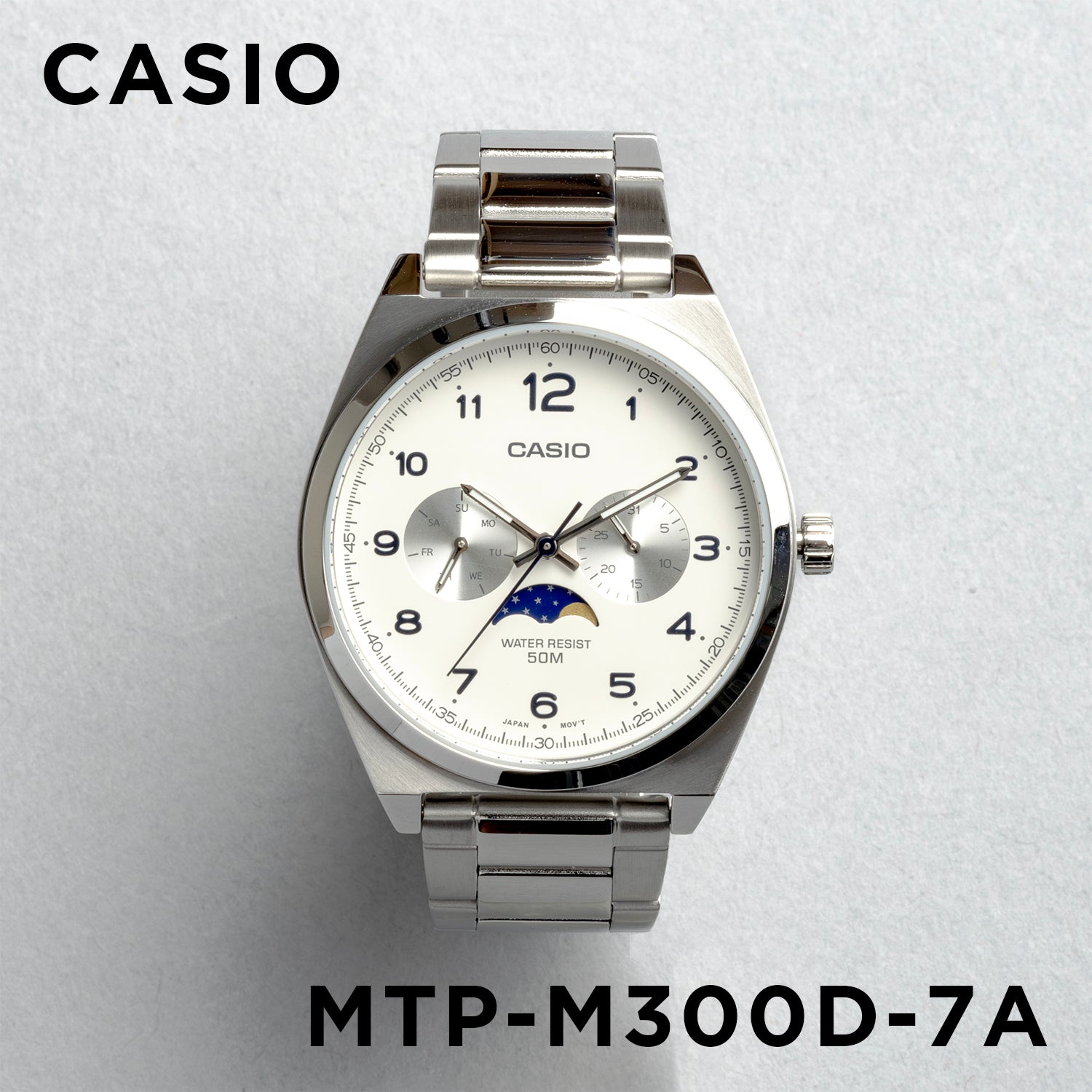 CASIO カシオ MTP-M300D-7A シルバー ホワイト文字盤 アナログ メンズ 腕時計