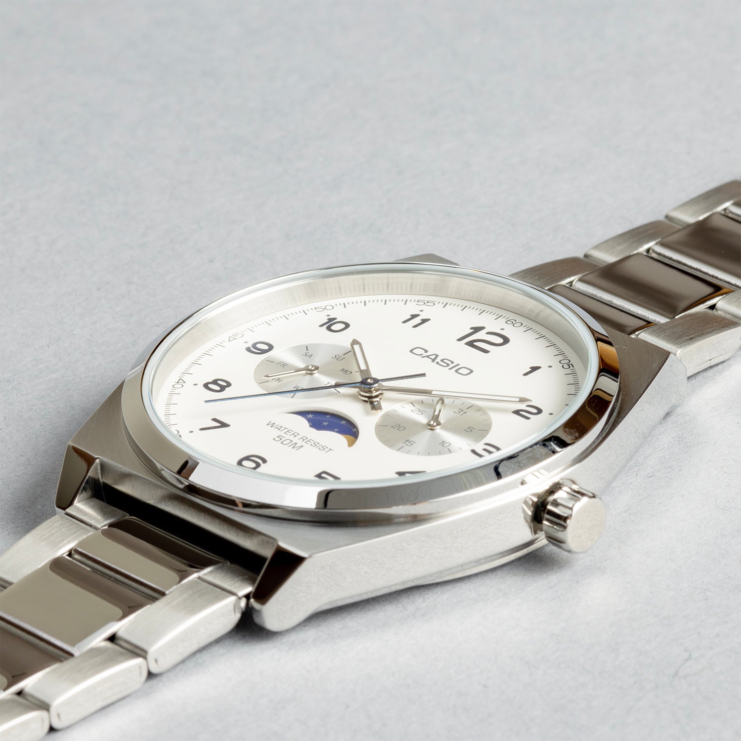 CASIO カシオ MTP-M300D-7A シルバー ホワイト文字盤 アナログ メンズ 腕時計