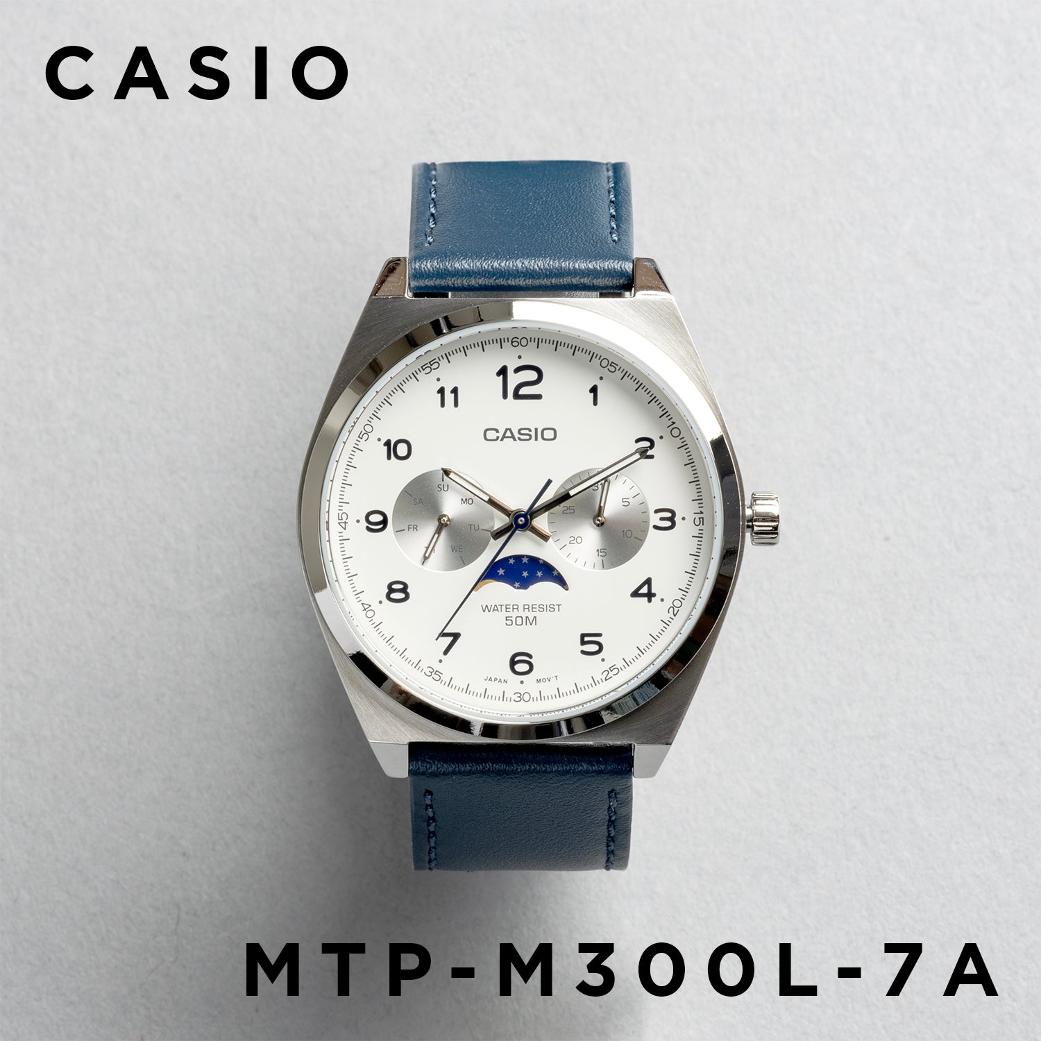 CASIO カシオ mtp-m300l-7a ネイビー ホワイト文字盤 アナログ メンズ 腕時計