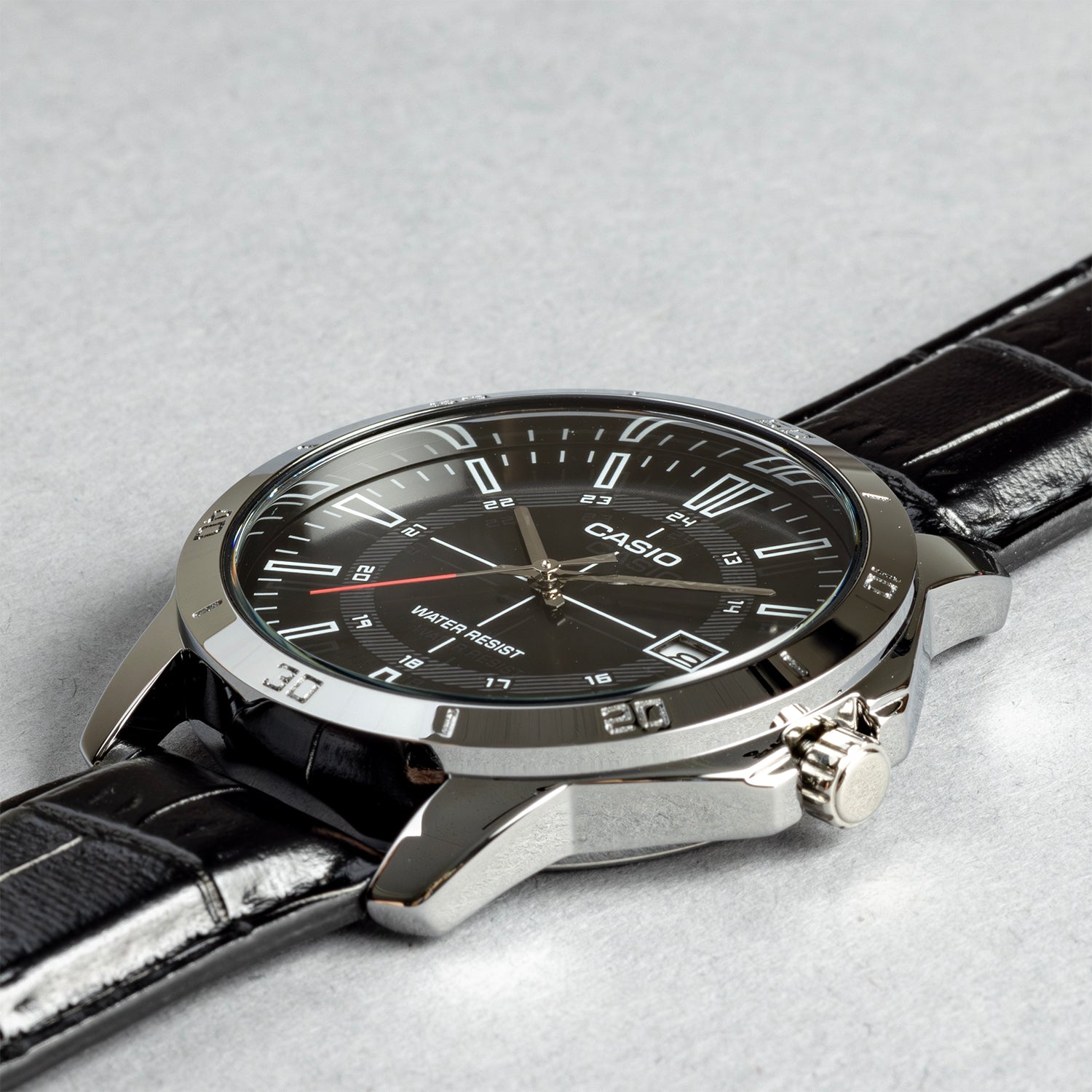 CASIO カシオ MTP-V004L-1C ブラック ブラック文字盤 アナログ メンズ 腕時計