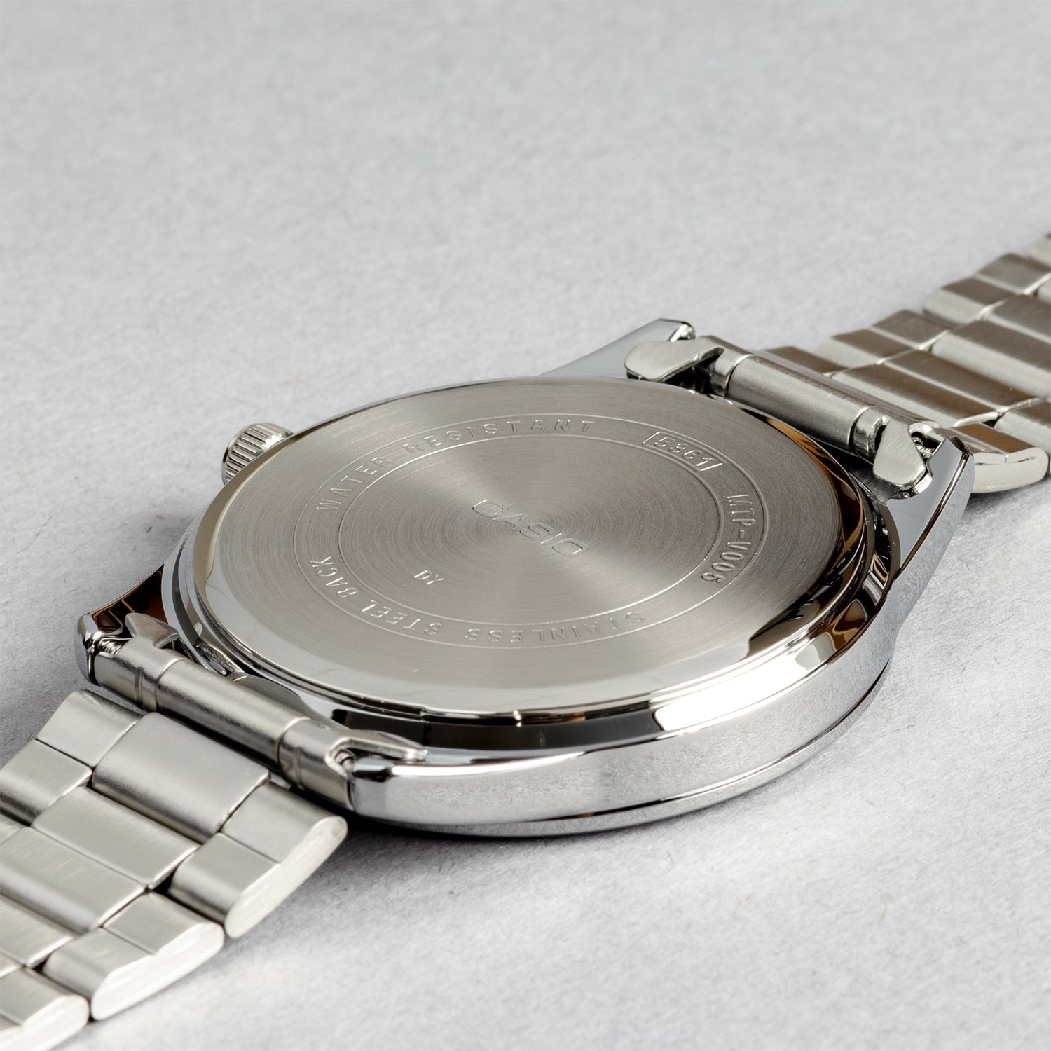 CASIO カシオ MTP-V005D-7B5 シルバー シルバー文字盤 アナログ メンズ 腕時計 ケースバック