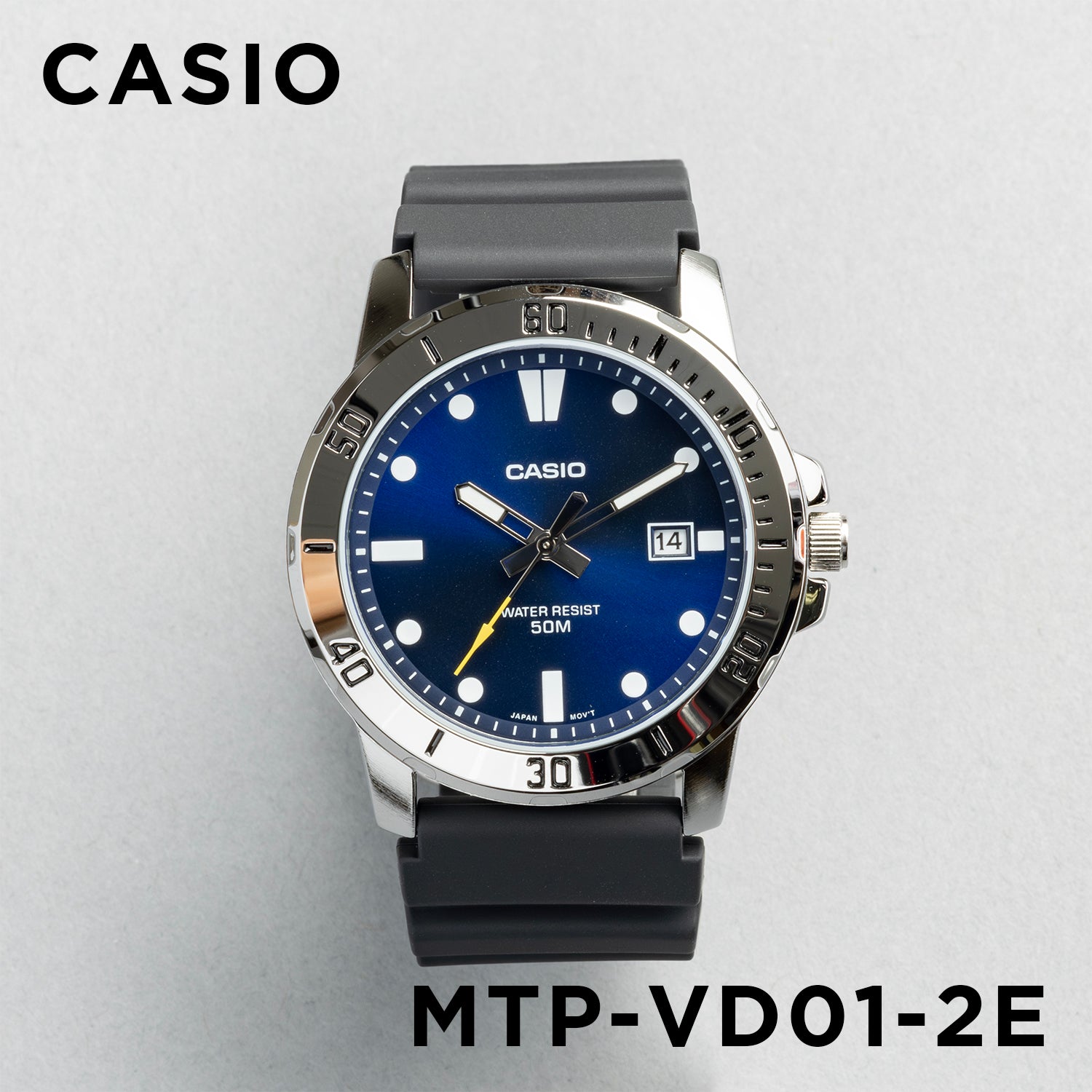 CASIO カシオ MTP‑VD01‑2E ブラック ネイビー文字盤 アナログ メンズ 腕時計