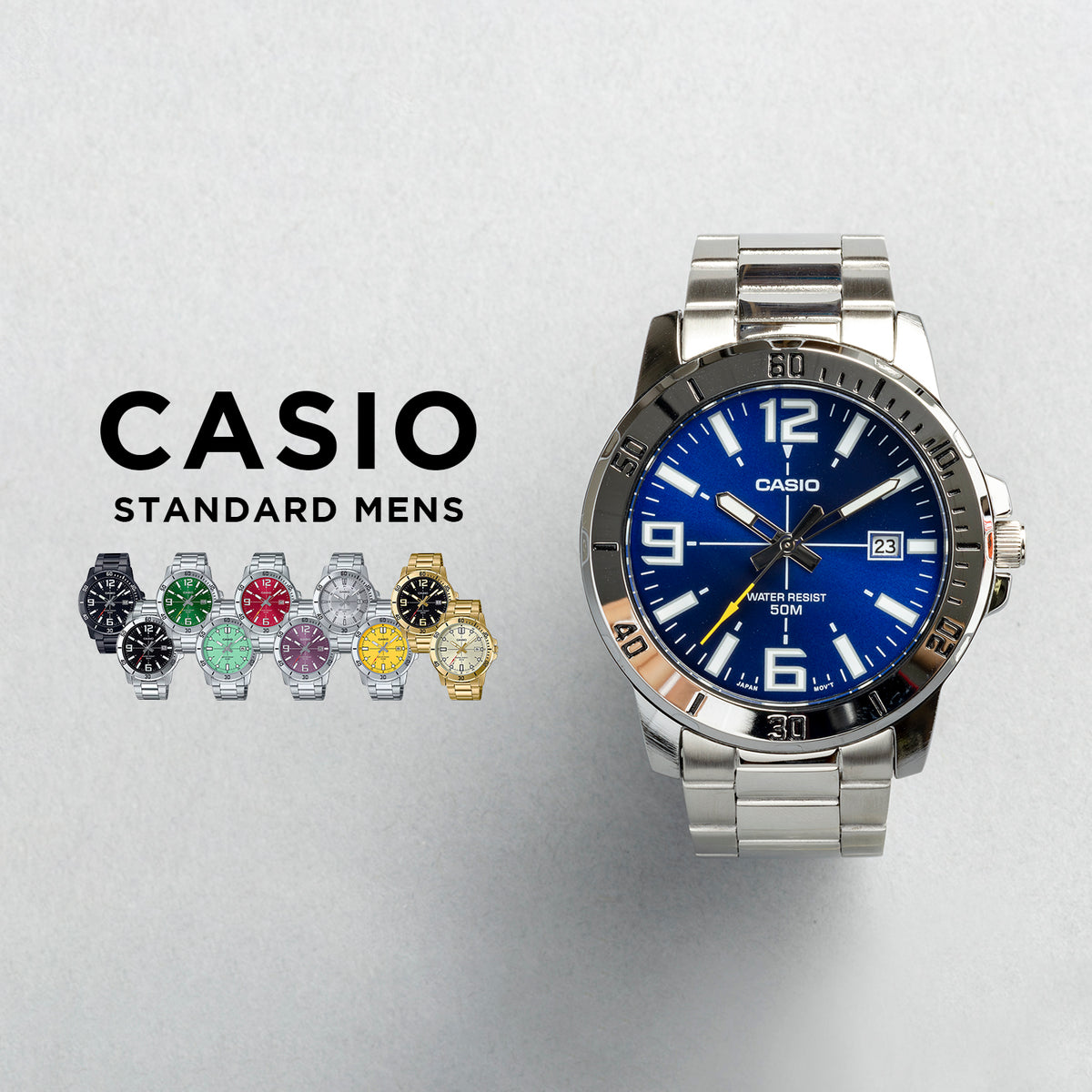 CASIO カシオ MTP-VD01D メンズ 腕時計 5気圧防水 10年保証