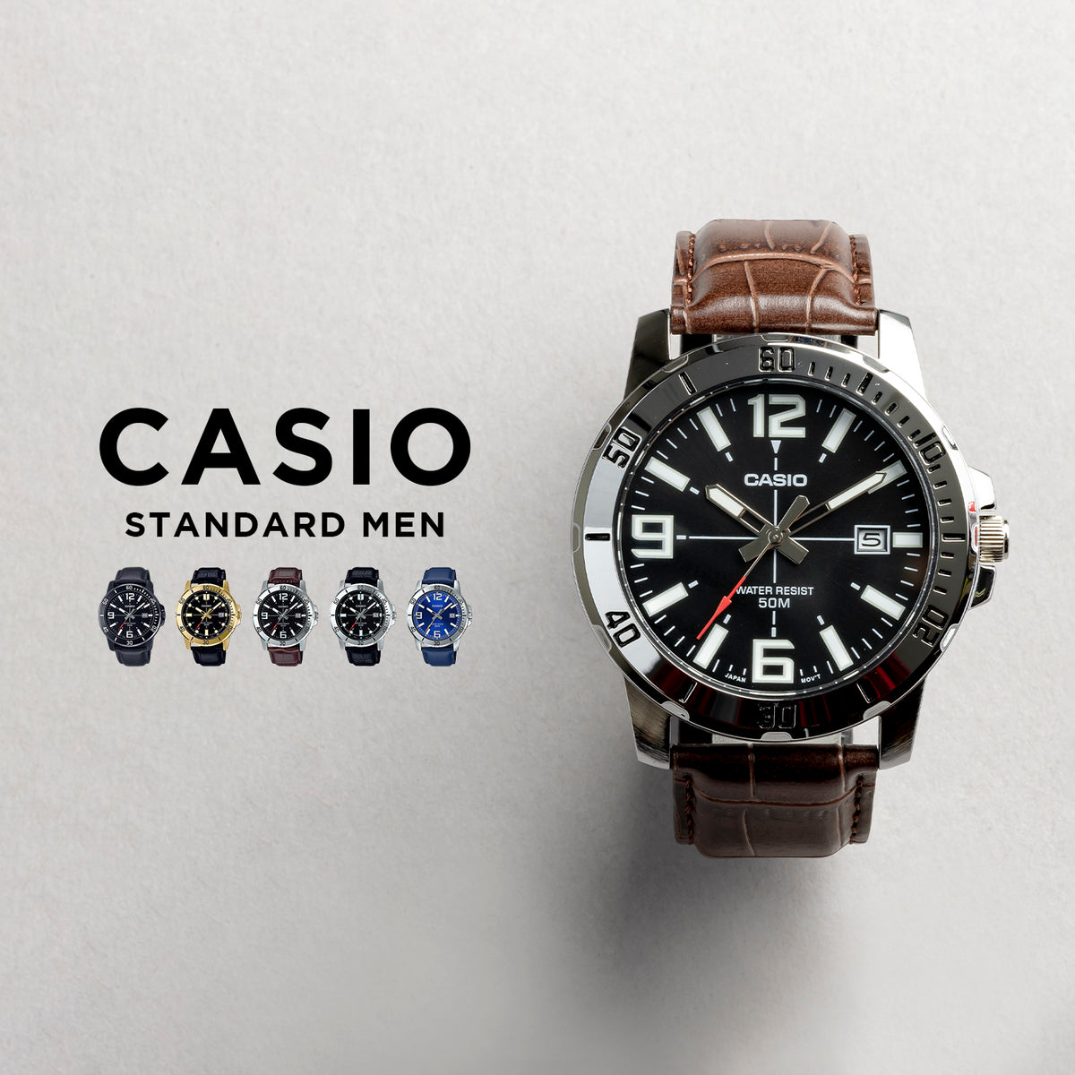 CASIO カシオ MTP-VD01L メンズ 腕時計 5気圧防水 10年保証