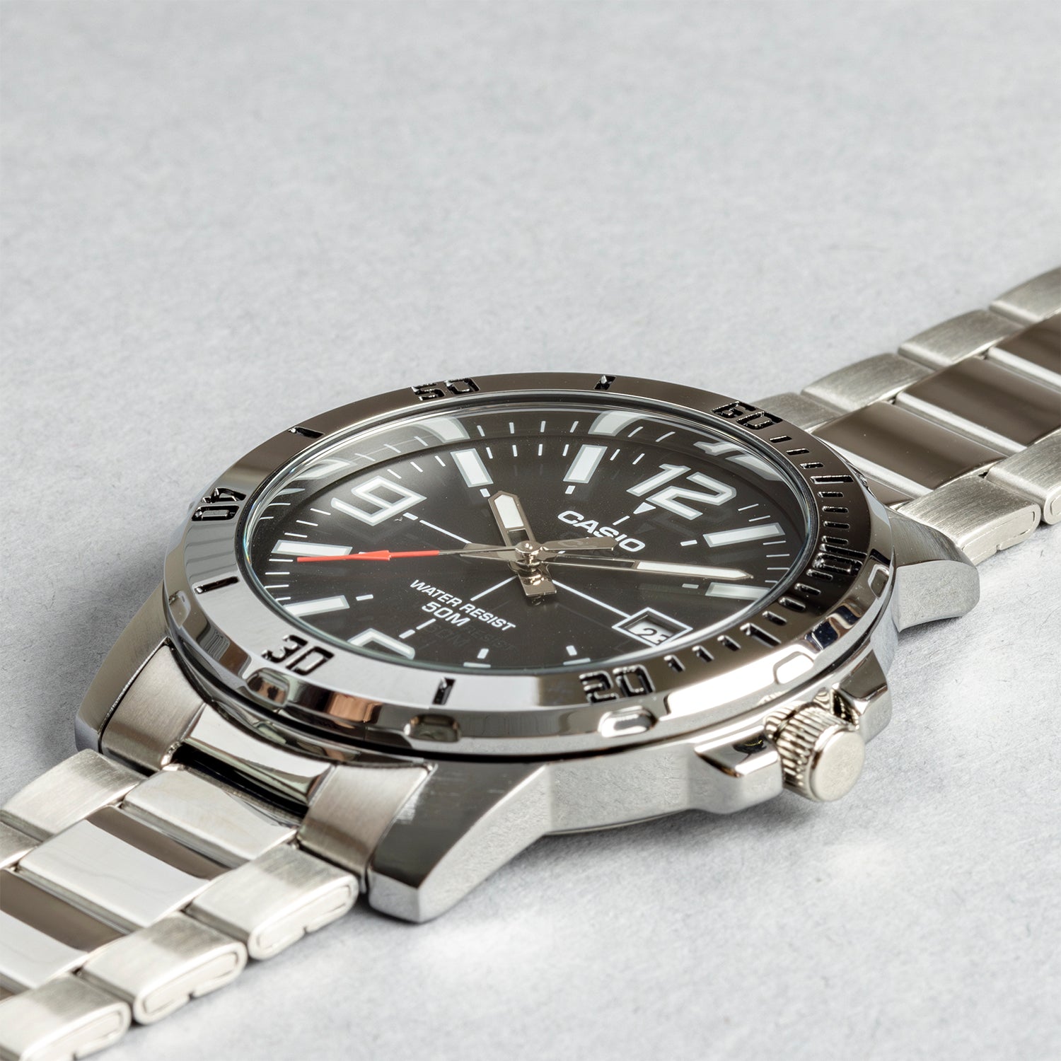 CASIO カシオ MTP-VD01D-1B シルバー ブラック文字盤 アナログ メンズ 腕時計