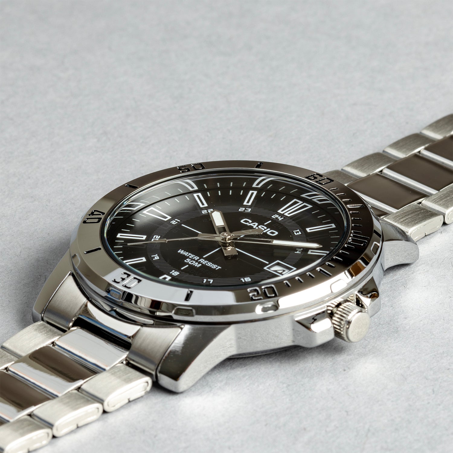 CASIO カシオ MTP-VD01D-1C シルバー ブラック文字盤 アナログ メンズ 腕時計