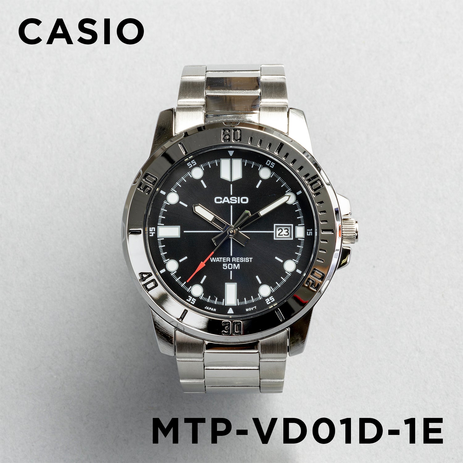 CASIO カシオ MTP-VD01D-1E シルバー ブラック文字盤 アナログ メンズ 腕時計
