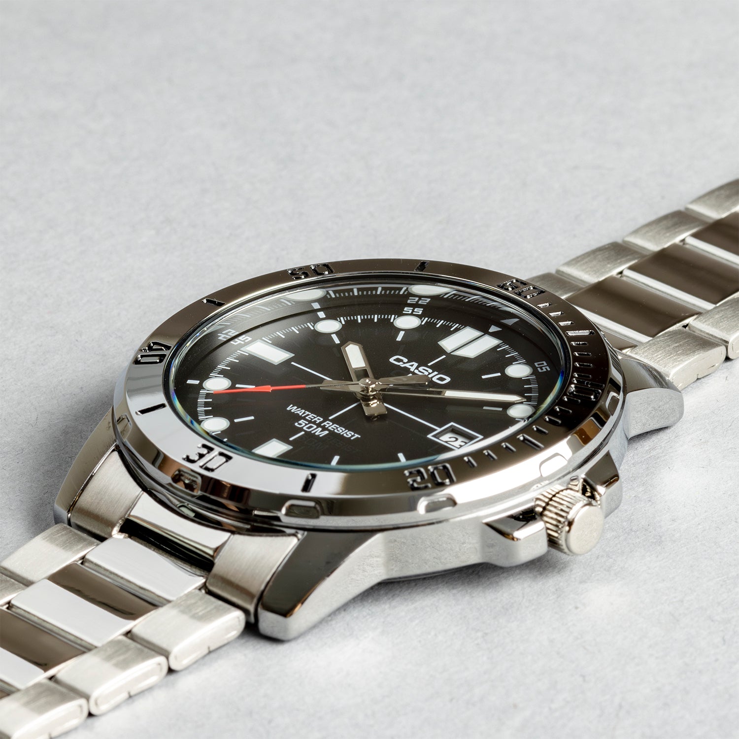 CASIO カシオ MTP-VD01D-1E シルバー ブラック文字盤 アナログ メンズ 腕時計