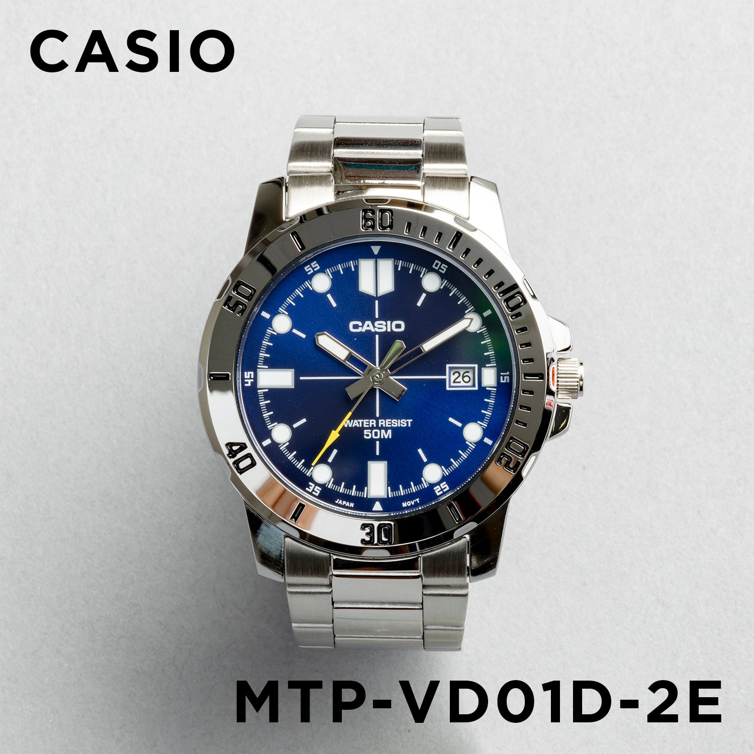 CASIO カシオ MTP-VD01D-2E シルバー ブルー文字盤 アナログ メンズ 腕時計