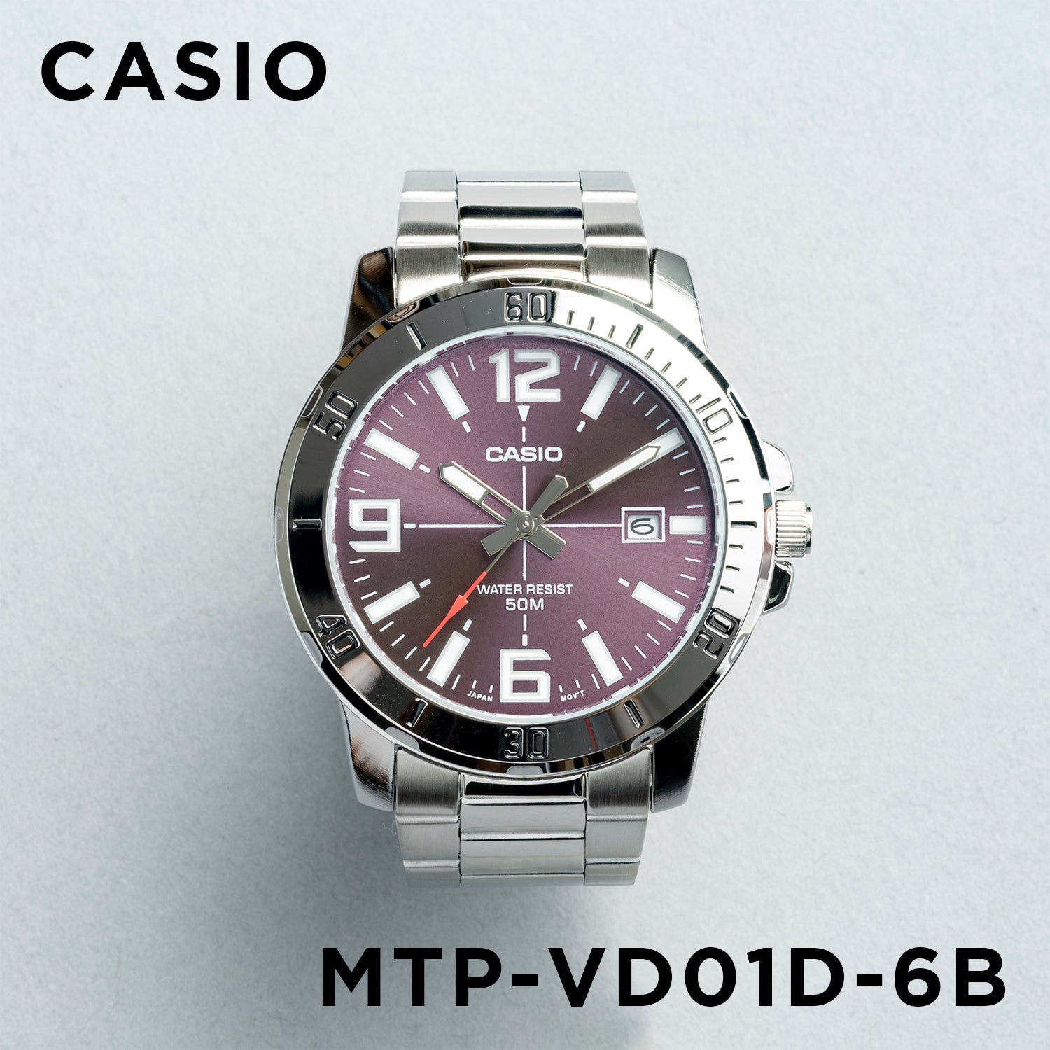 CASIO カシオ MTP-VD01D-6B シルバー パープル文字盤 アナログ メンズ 腕時計