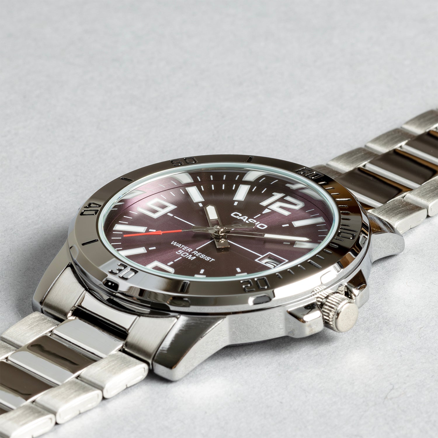 CASIO カシオ MTP-VD01D-6B シルバー パープル文字盤 アナログ メンズ 腕時計
