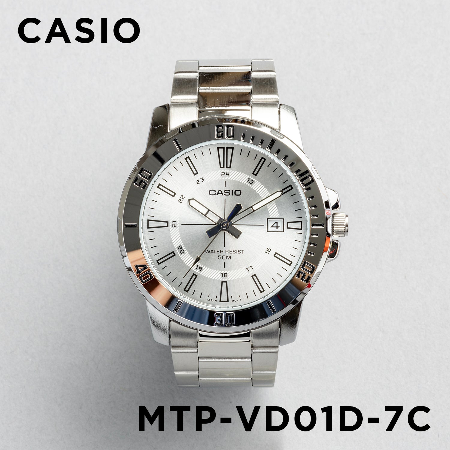 CASIO カシオ MTP-VD01D-7C シルバー ホワイト文字盤 アナログ メンズ 腕時計
