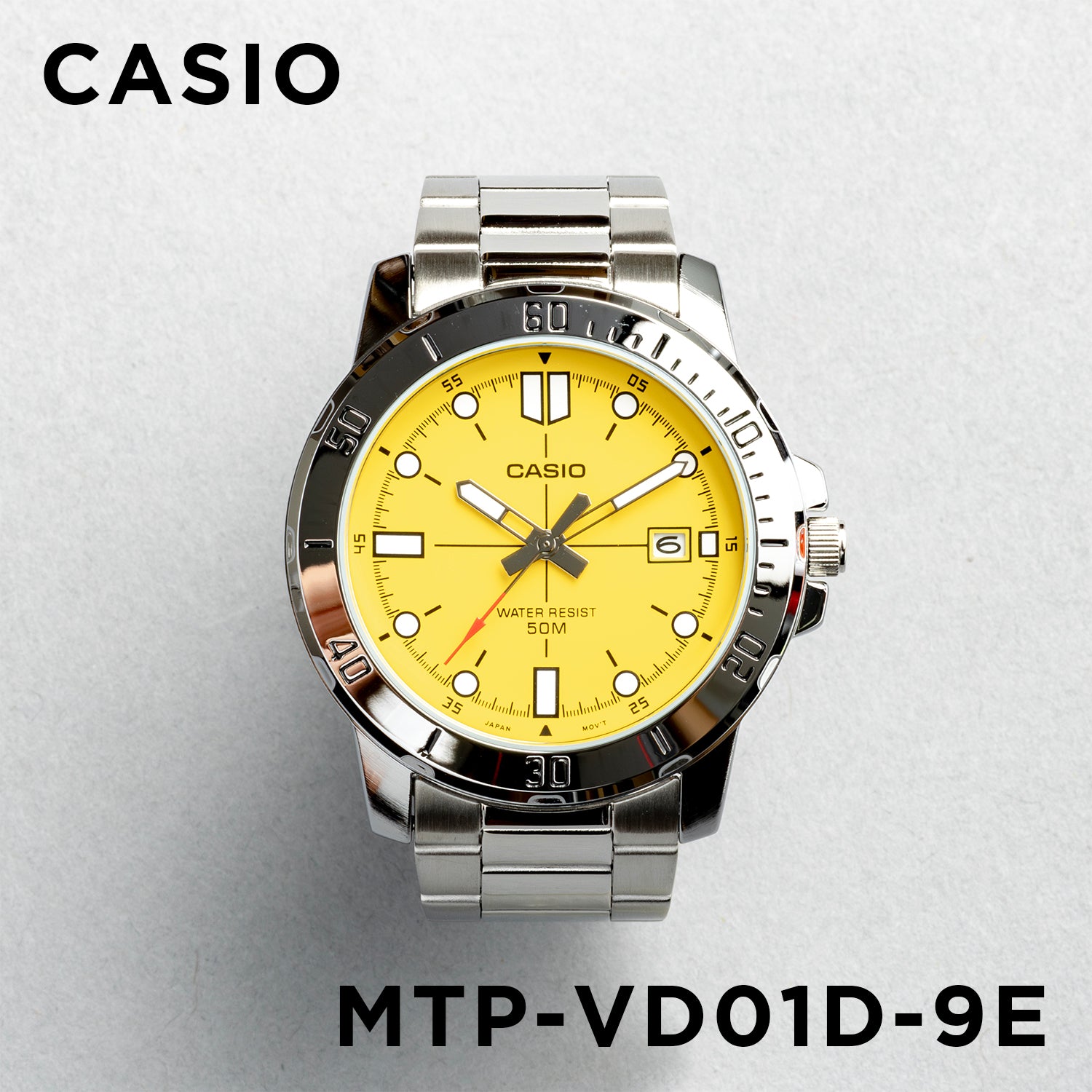 CASIO カシオ MTP-VD01D-9E シルバー イエロー文字盤 アナログ メンズ 腕時計