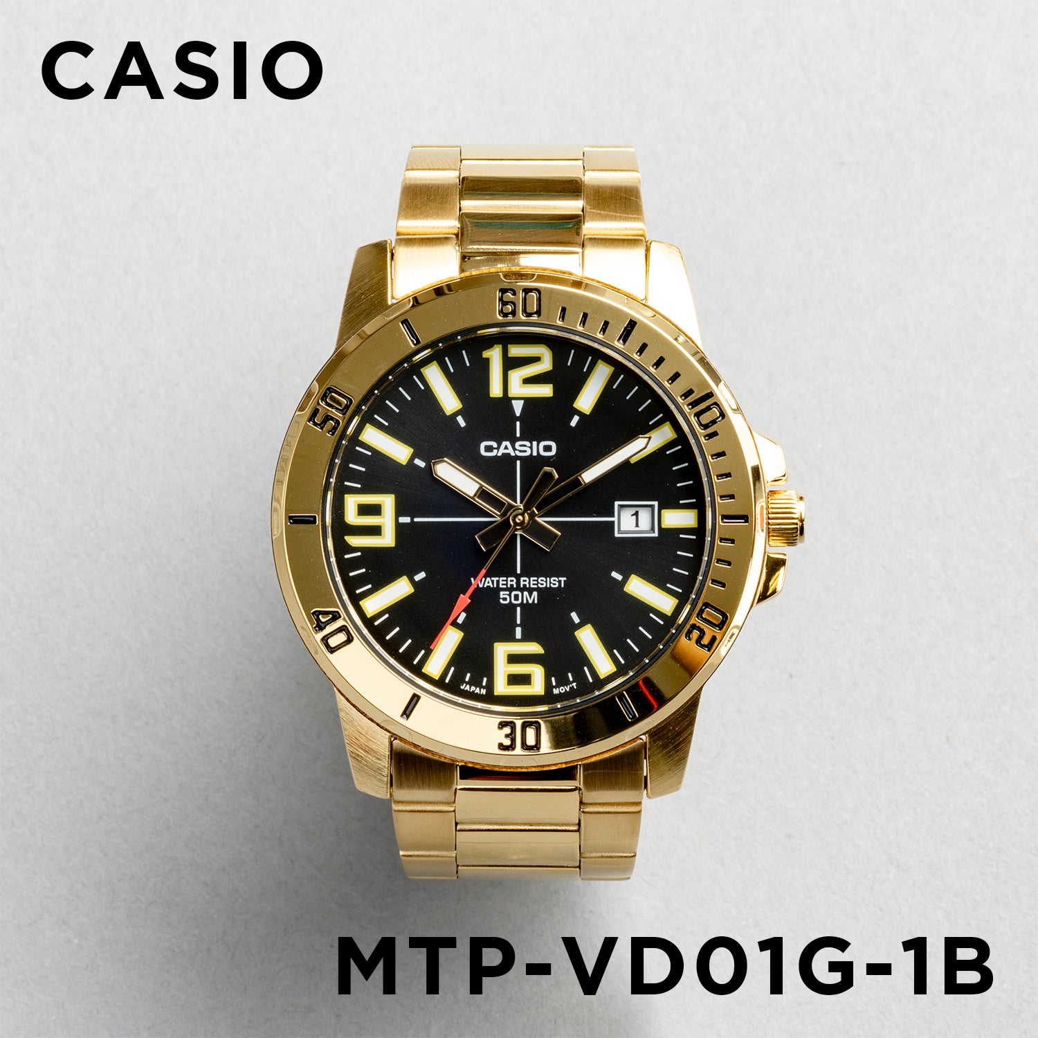 CASIO カシオ MTP-VD01G-1B ゴールド ブラック文字盤 アナログ メンズ 腕時計