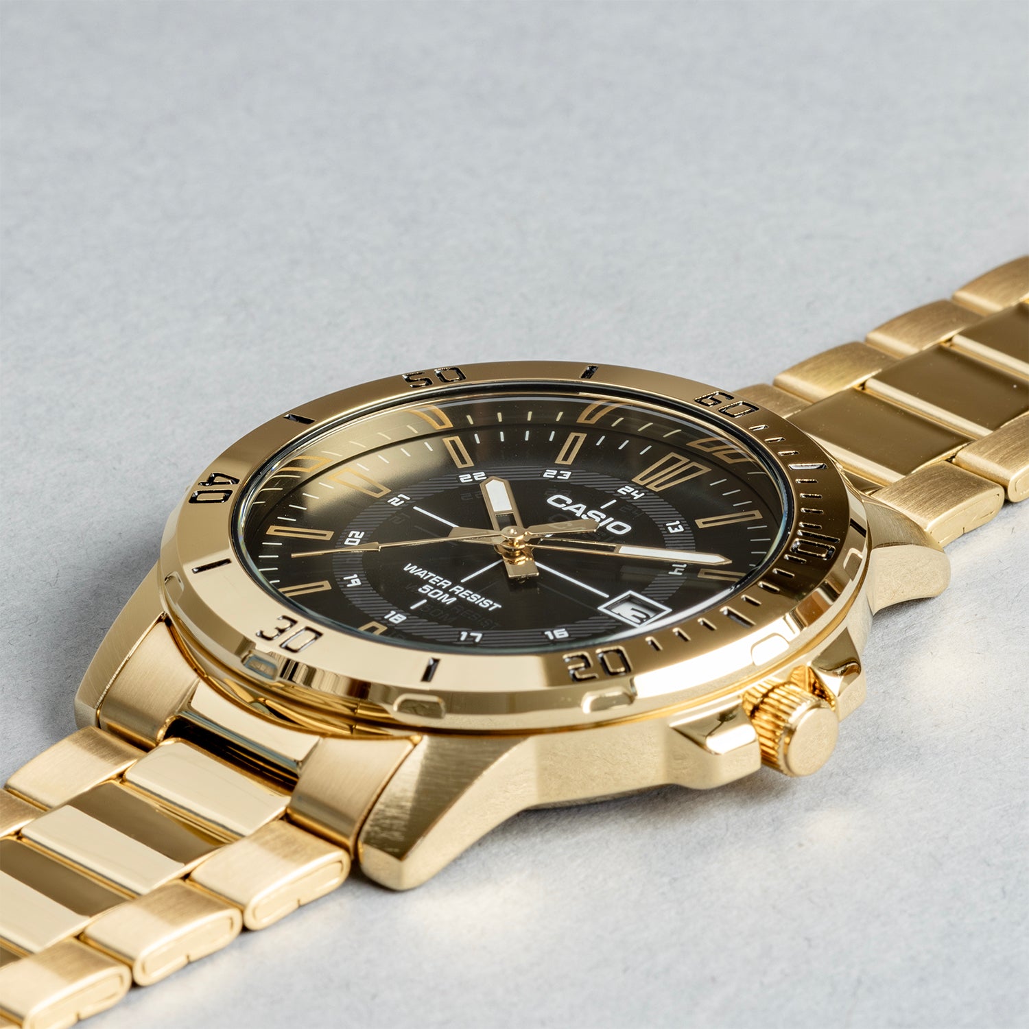 CASIO カシオ MTP-VD01G-1C ゴールド ブラック文字盤 アナログ メンズ 腕時計