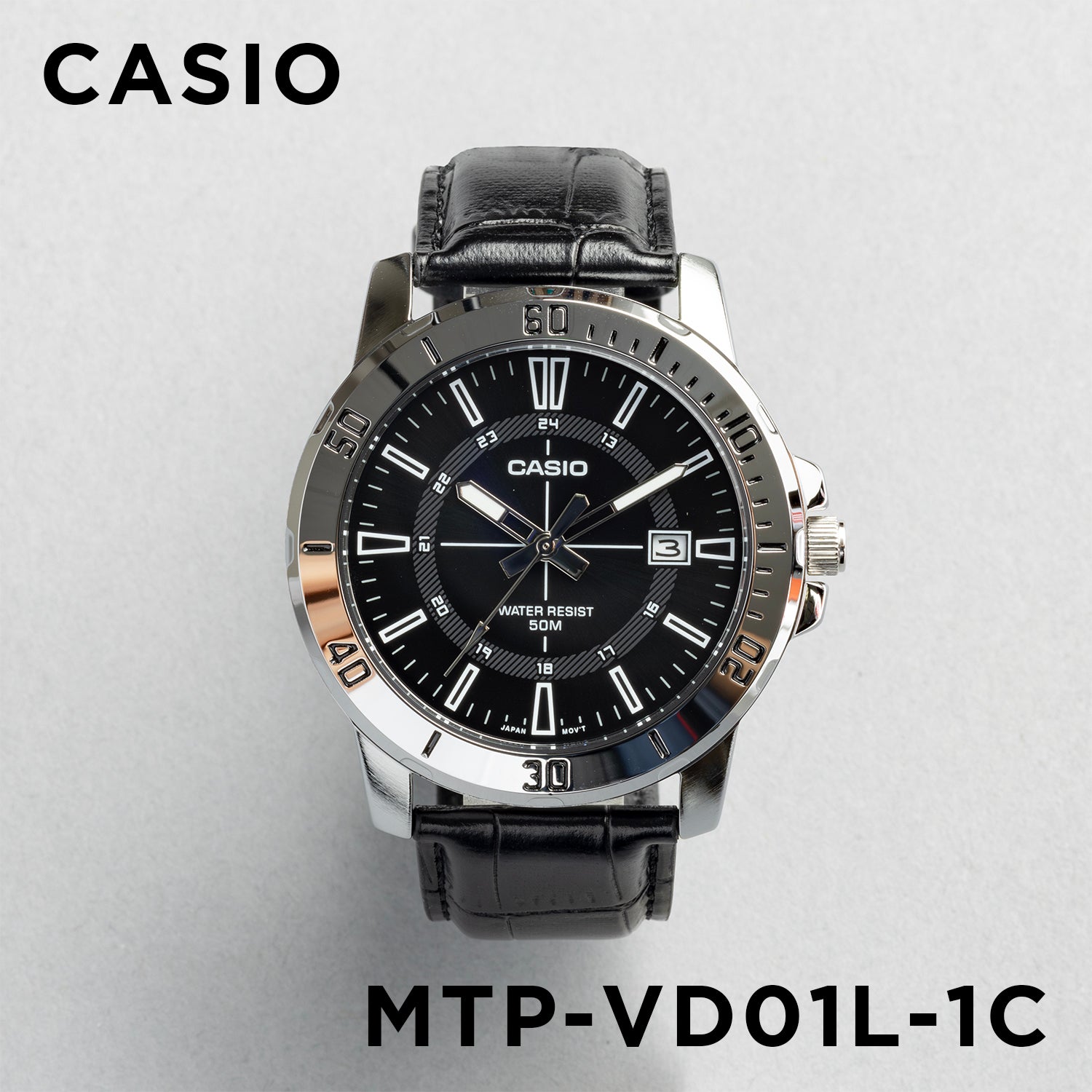 CASIO カシオ MTP-VD01L-1C ブラック ブラック文字盤 アナログ メンズ 腕時計