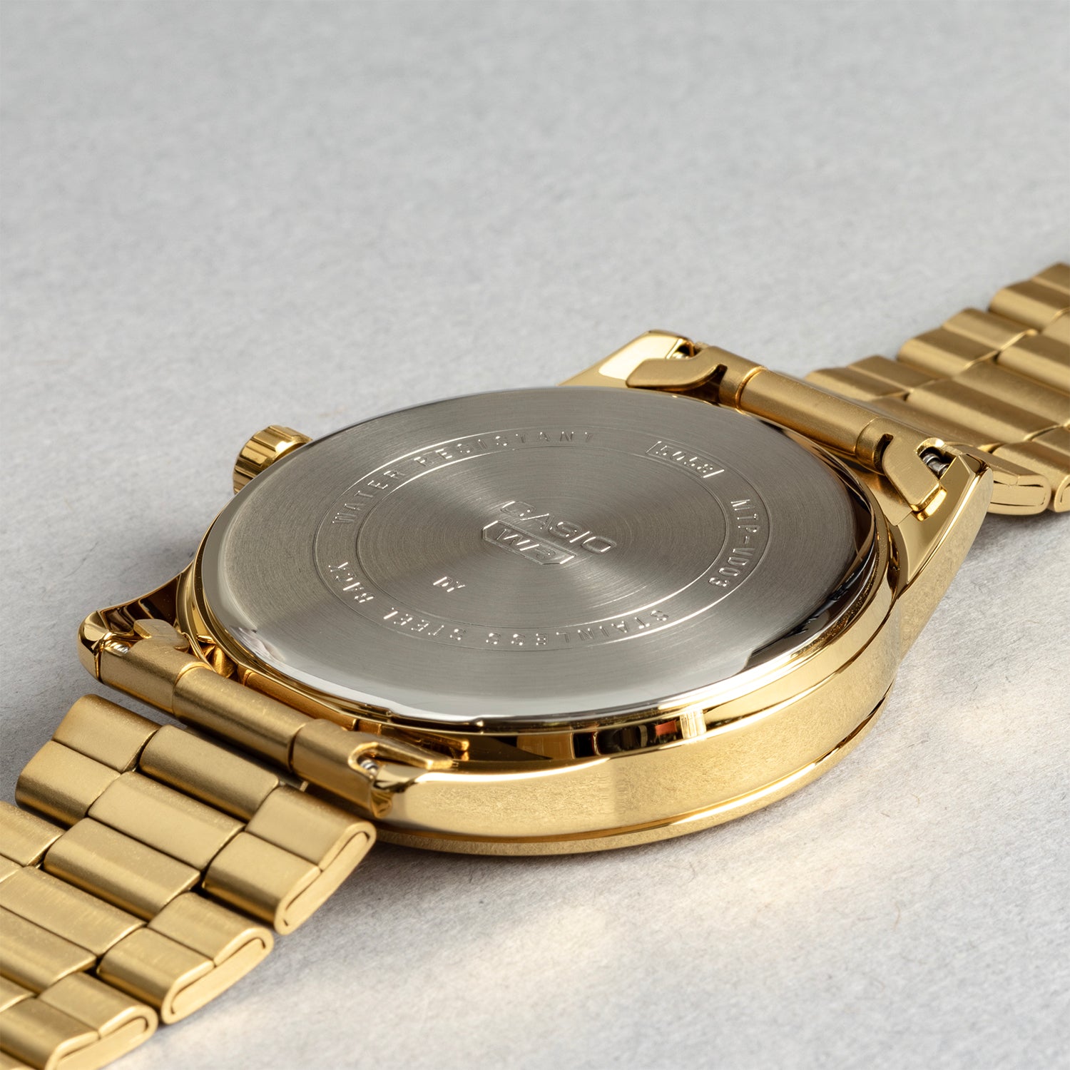 CASIO カシオ MTP-VD03G-3A ゴールド グリーン文字盤 アナログ メンズ 腕時計 ケースバック