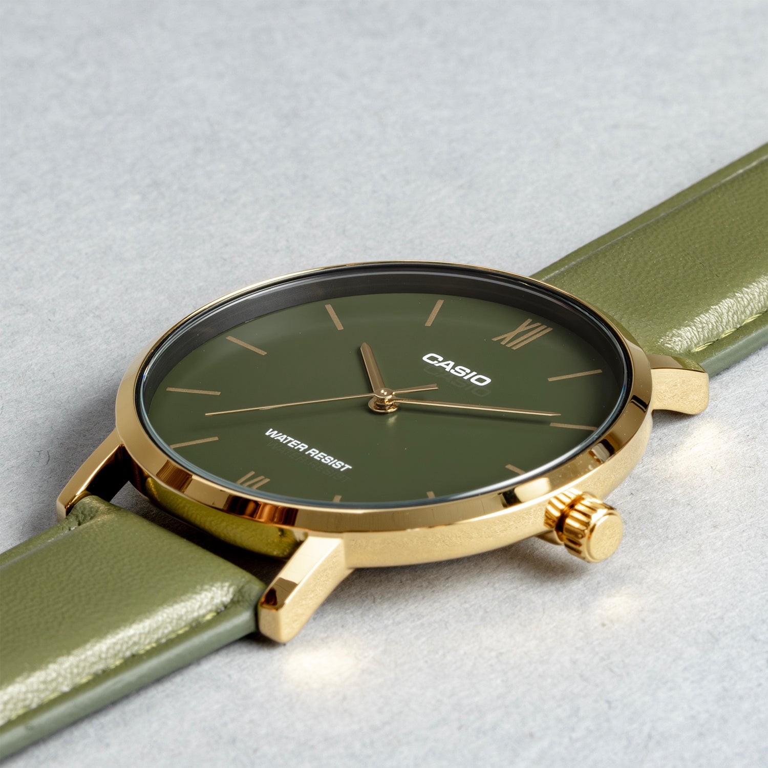 CASIO カシオ MTP-VT01GL-3B グリーン グリーン文字盤 アナログ ユニセックス 腕時計