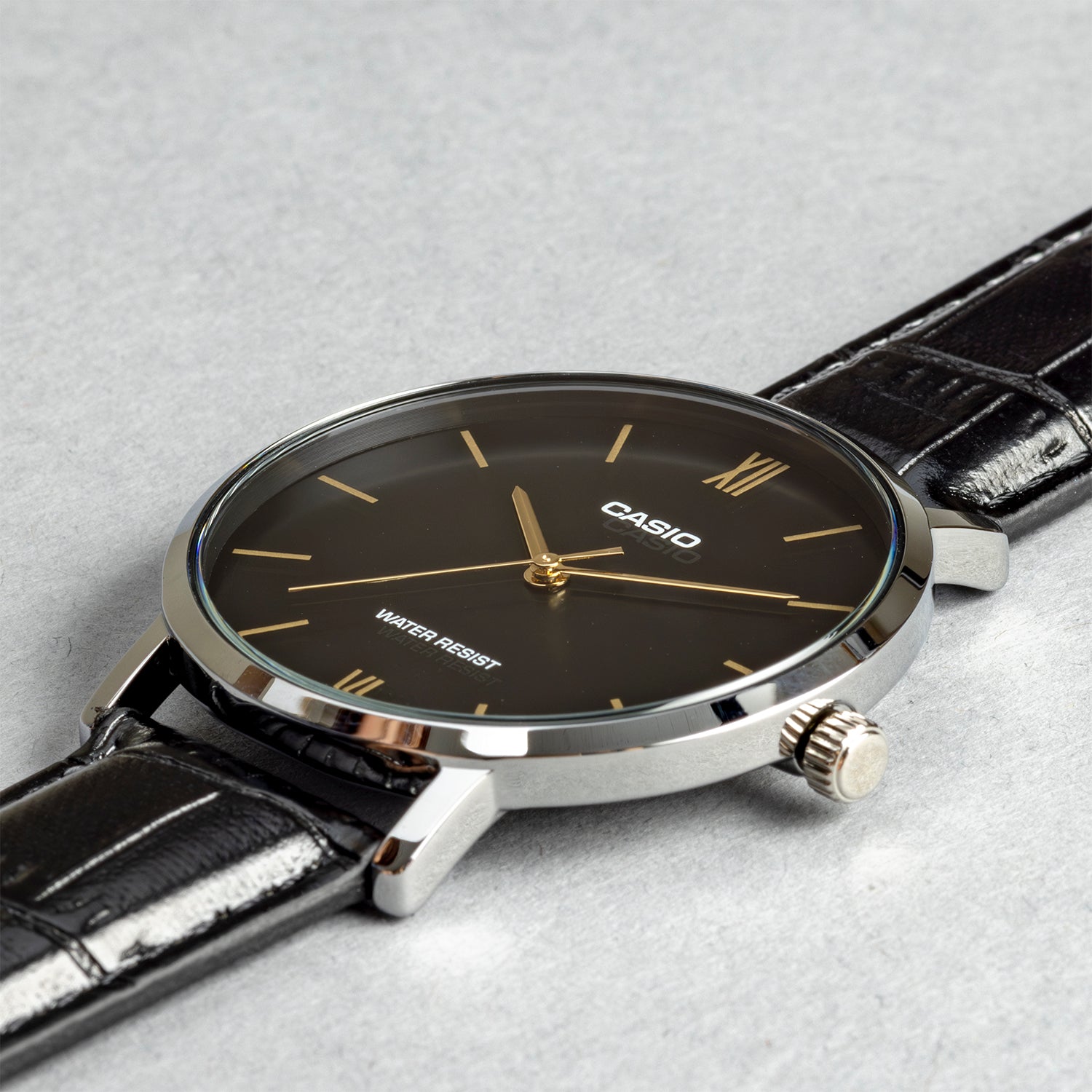 CASIO カシオ MTP-VT01L-1B ブラック ブラック文字盤 アナログ ユニセックス 腕時計