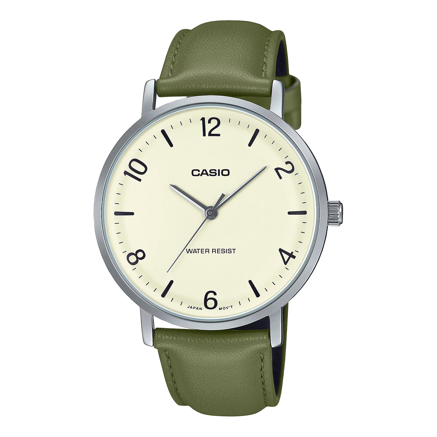 CASIO カシオ MTP-VT03L-7B グリーン ベージュ文字盤 アナログ メンズ 腕時計