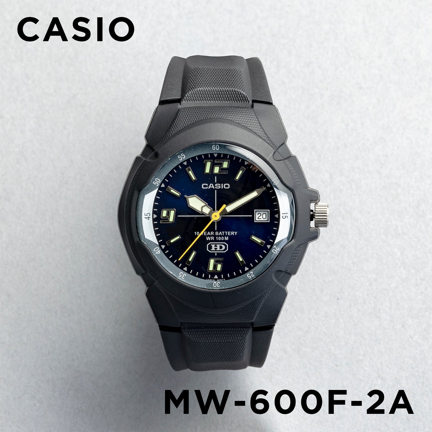 CASIO カシオ MW-600F-2A ブラック ネイビー文字盤 アナログ メンズ 腕時計