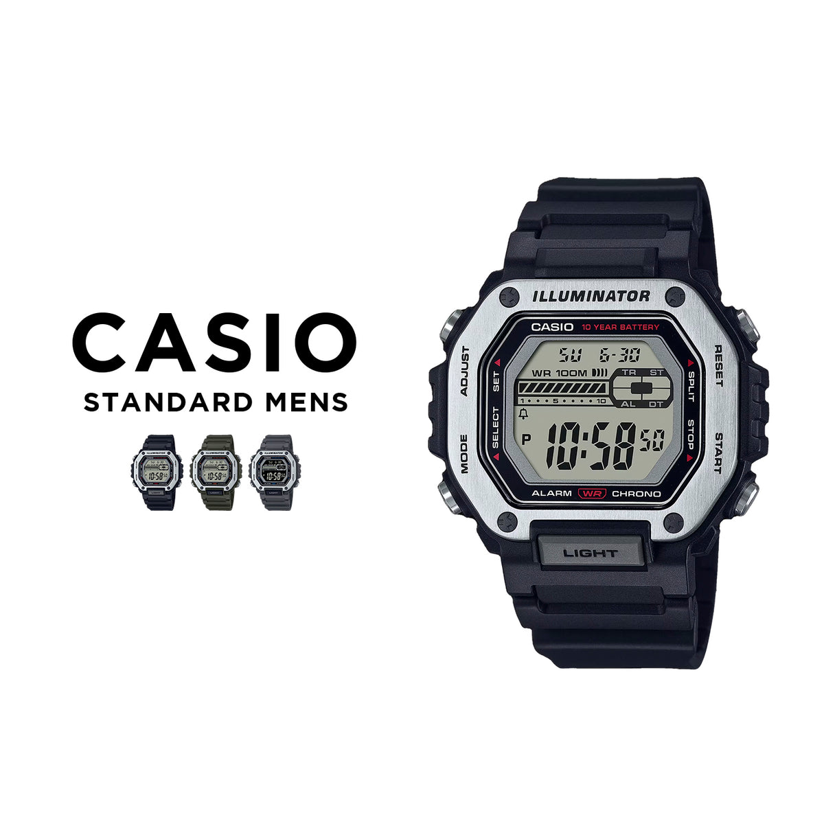 CASIO カシオ MWD-110H* メンズ 腕時計 10気圧防水 10年保証