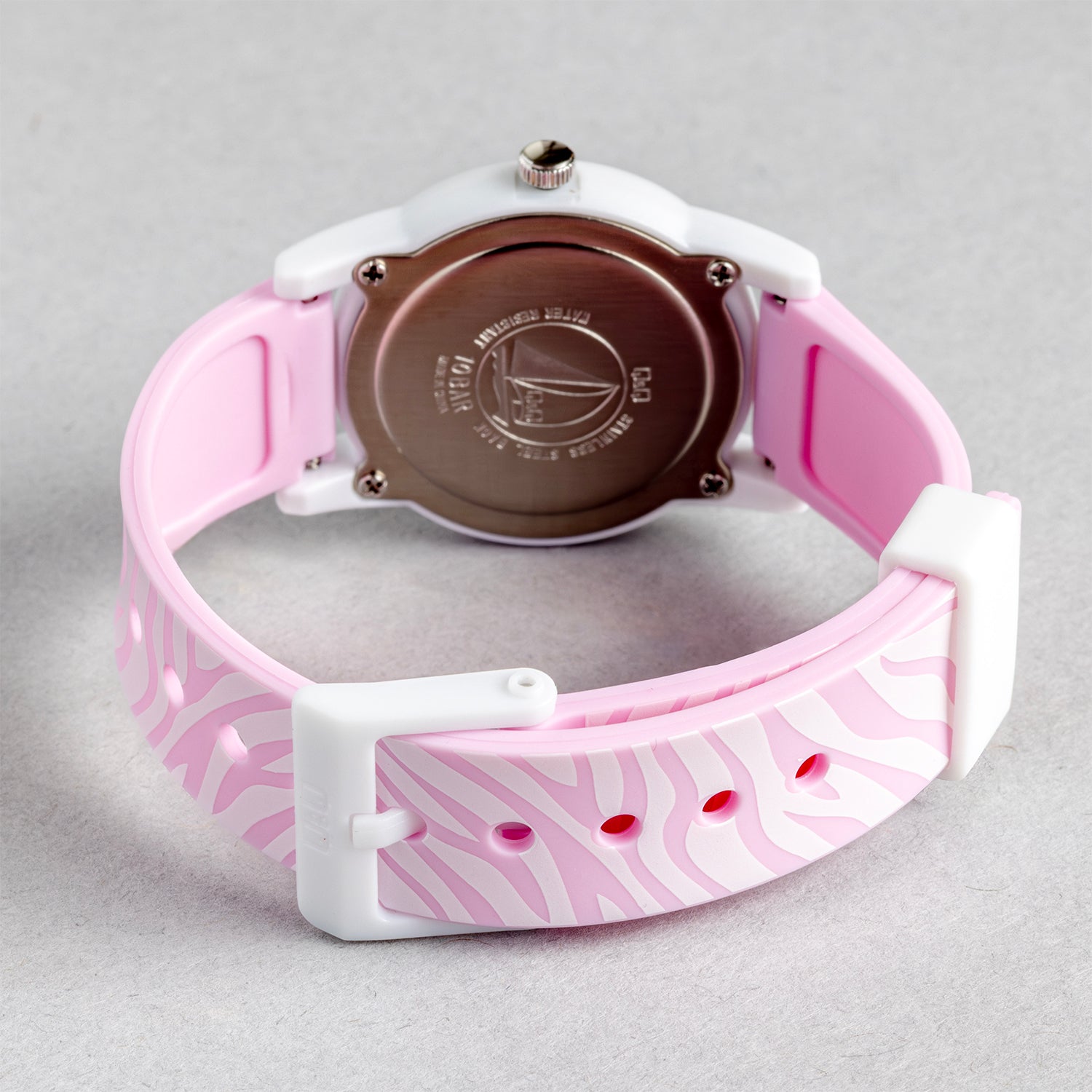 Q&Q QQ V22A-013VY ピンク ホワイト文字盤 アナログ キッズ 腕時計 ベルト