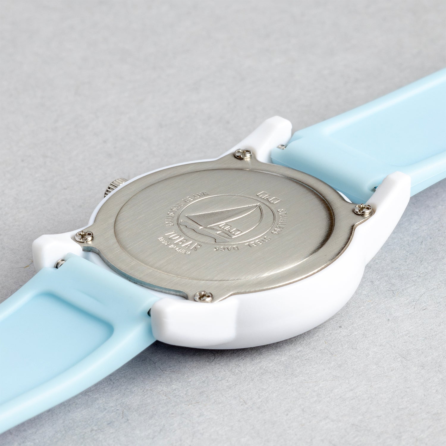 Q&Q QQ V22A-002VY ライトブルー ライトブルー文字盤 アナログ キッズ 腕時計 ケースバック