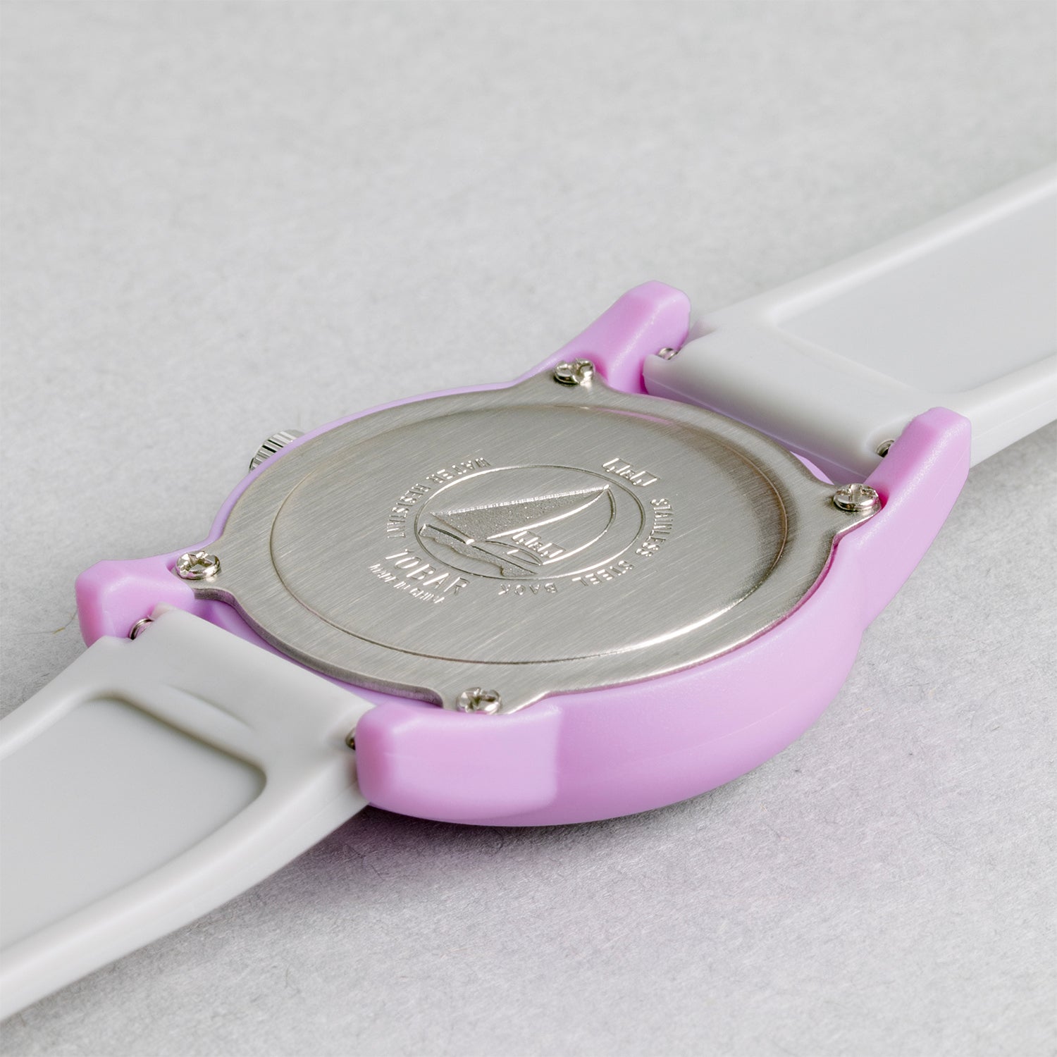 Q&Q QQ V22A-004VY グレー ホワイト文字盤 アナログ キッズ 腕時計 ケースバック