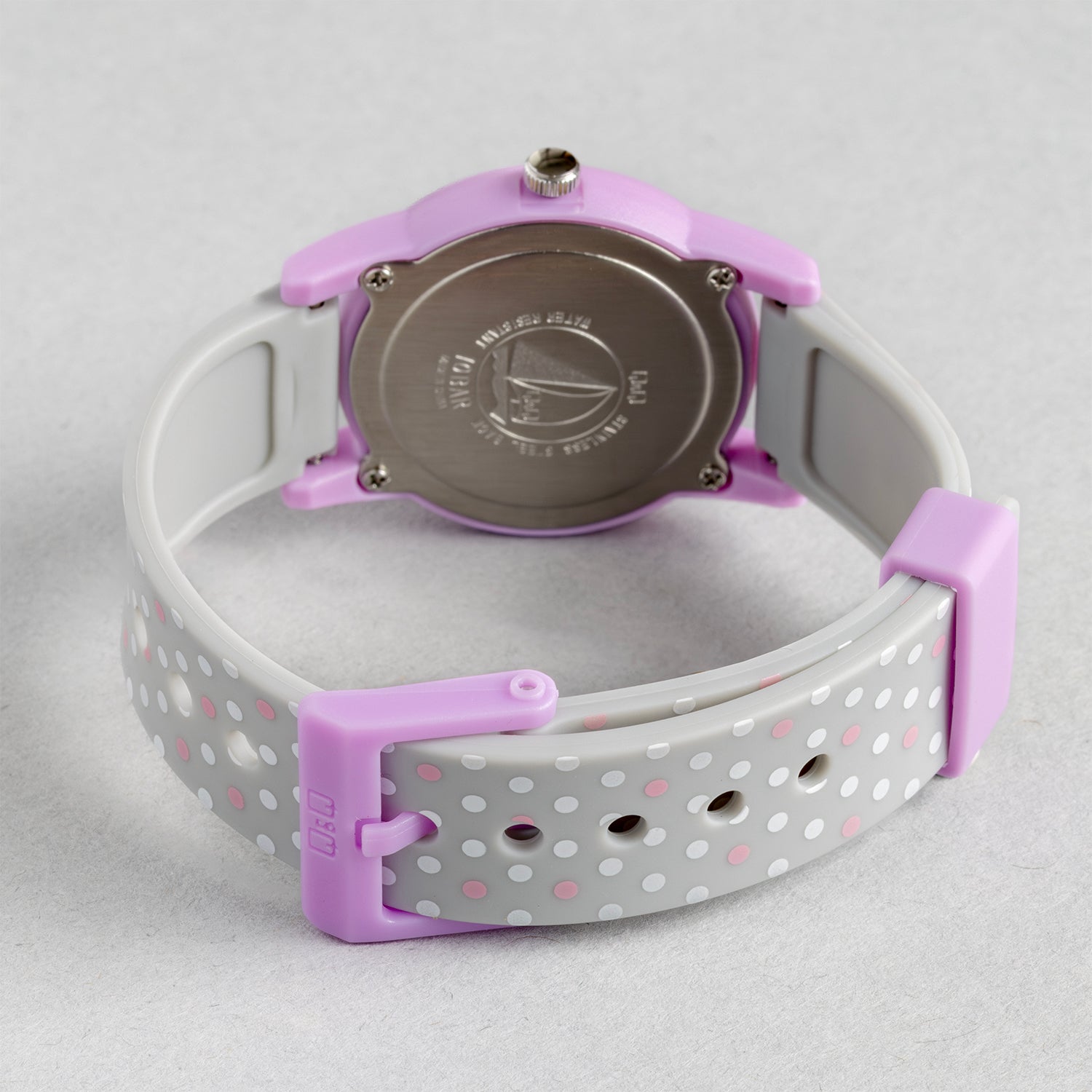 Q&Q QQ V22A-004VY グレー ホワイト文字盤 アナログ キッズ 腕時計 ベルト