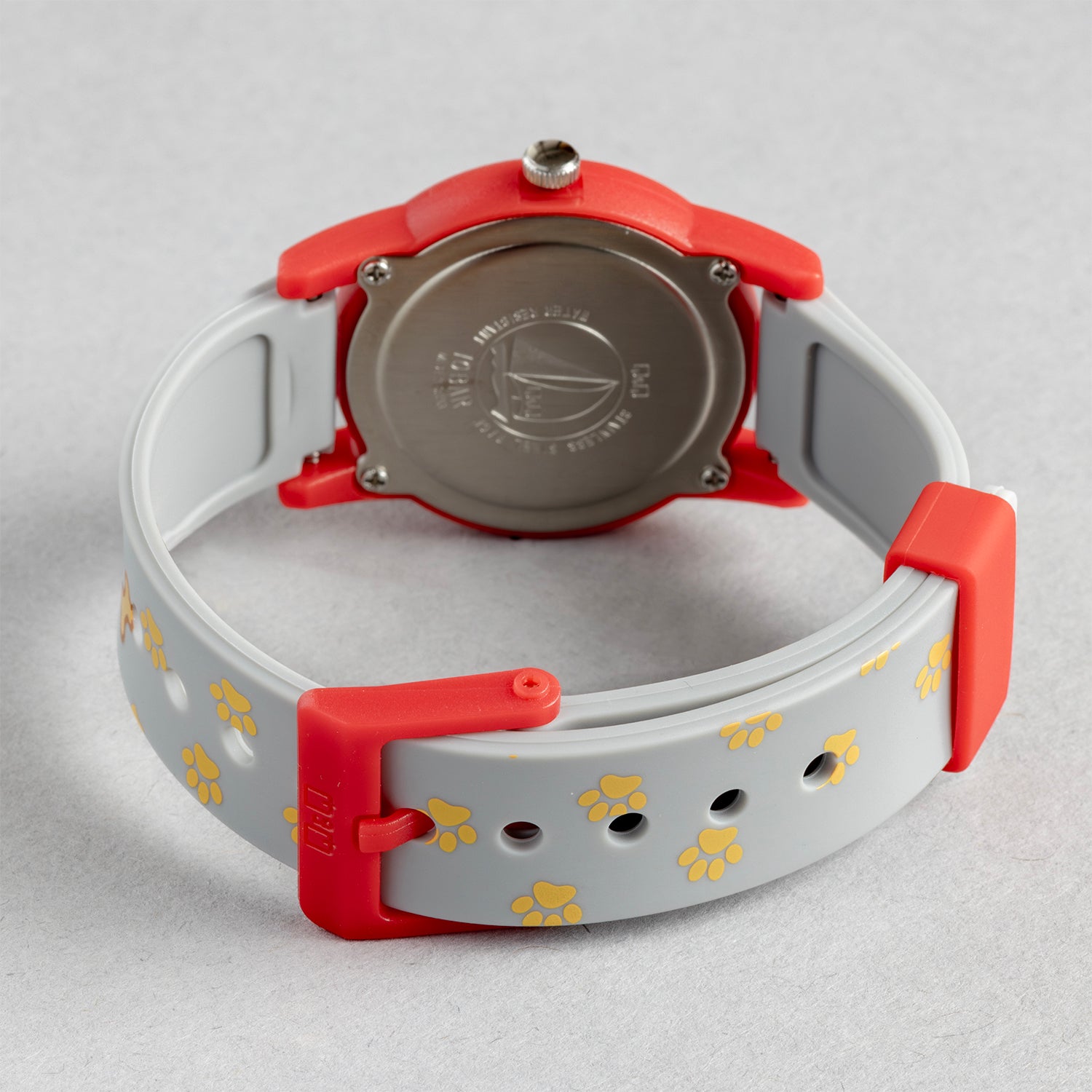 Q&Q QQ V22A-005VY グレー ホワイト文字盤 アナログ キッズ 腕時計 ベルト